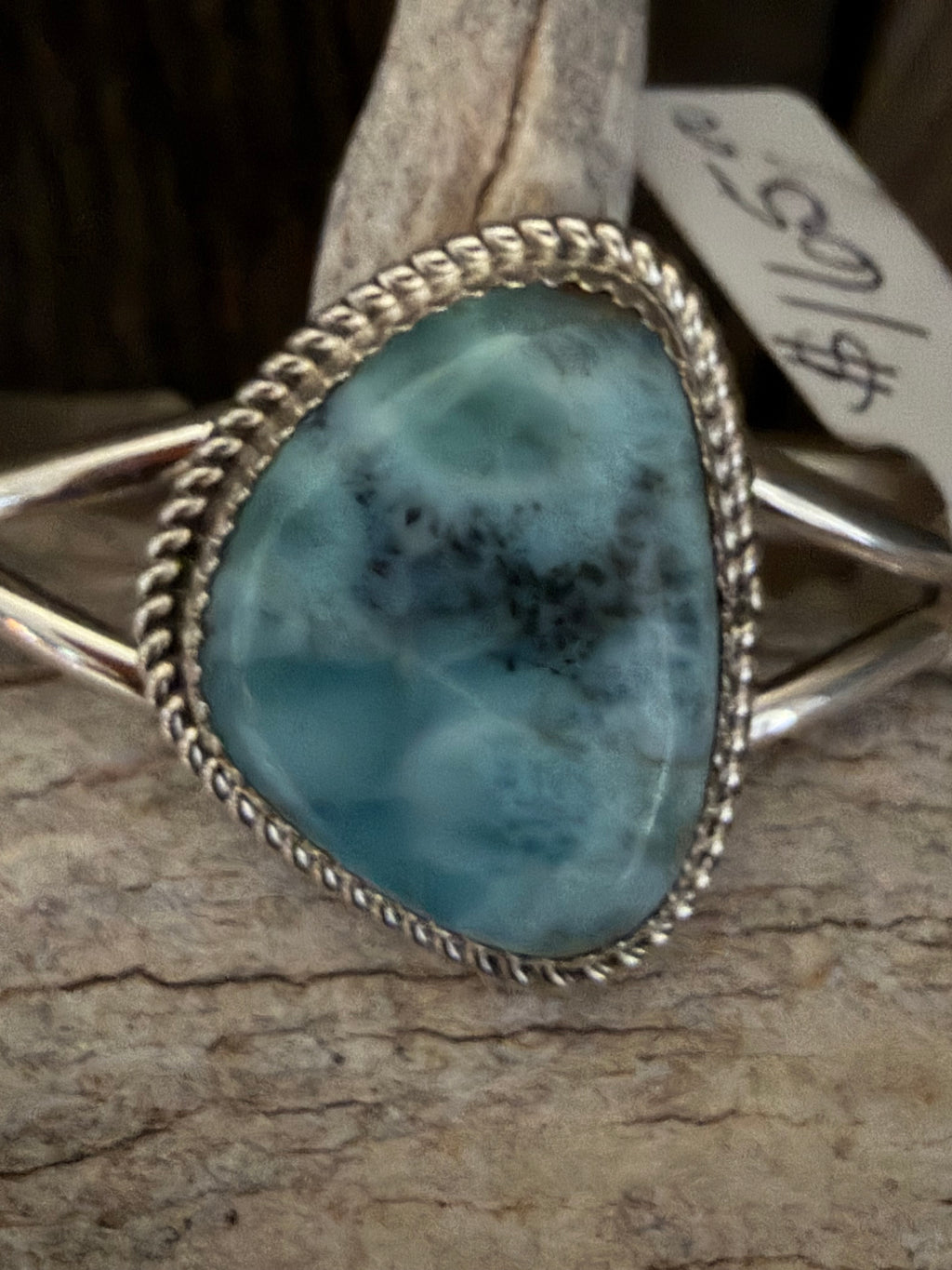 Native American Handmade Larimar Sterling Silver Bracelet