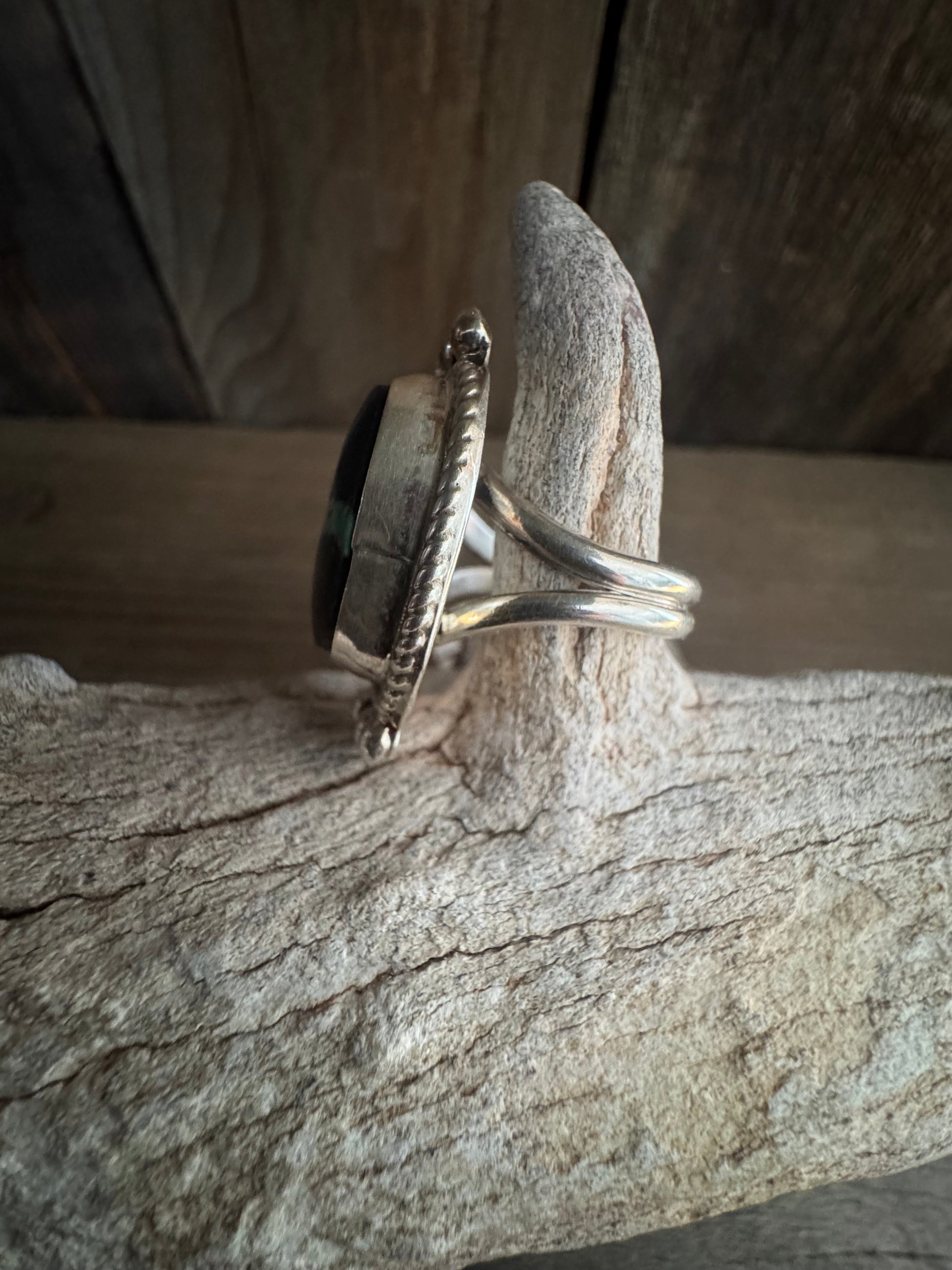 Blackjack Handmade Turquoise Ring Size 7