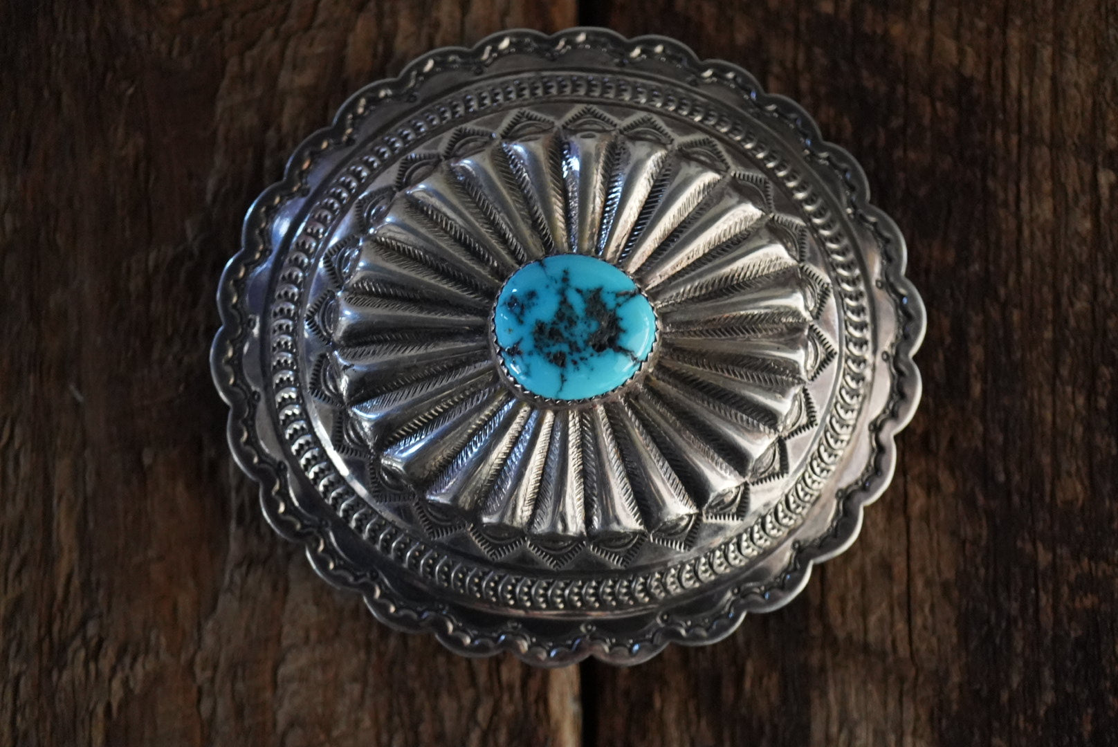 Hand Stamped Custom Turquoise Belt Buckle