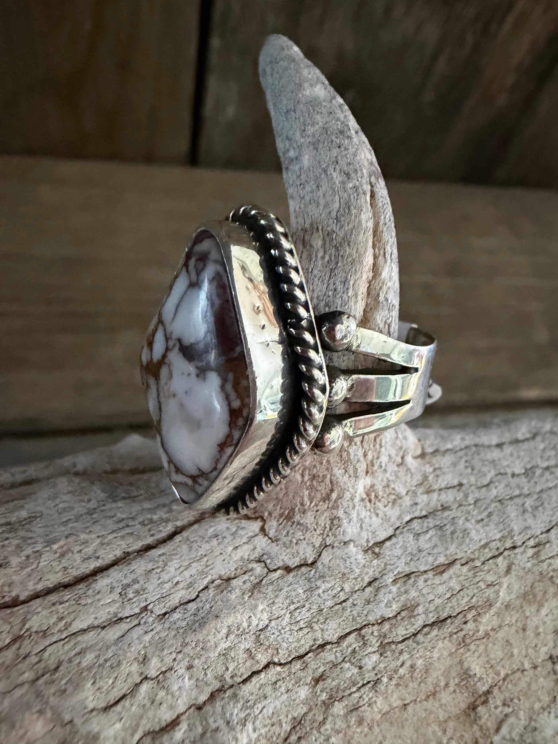 Native American Linda Yazzie Handmade Sterling Silver-Wild horse 🐎 Ring Size 6.75