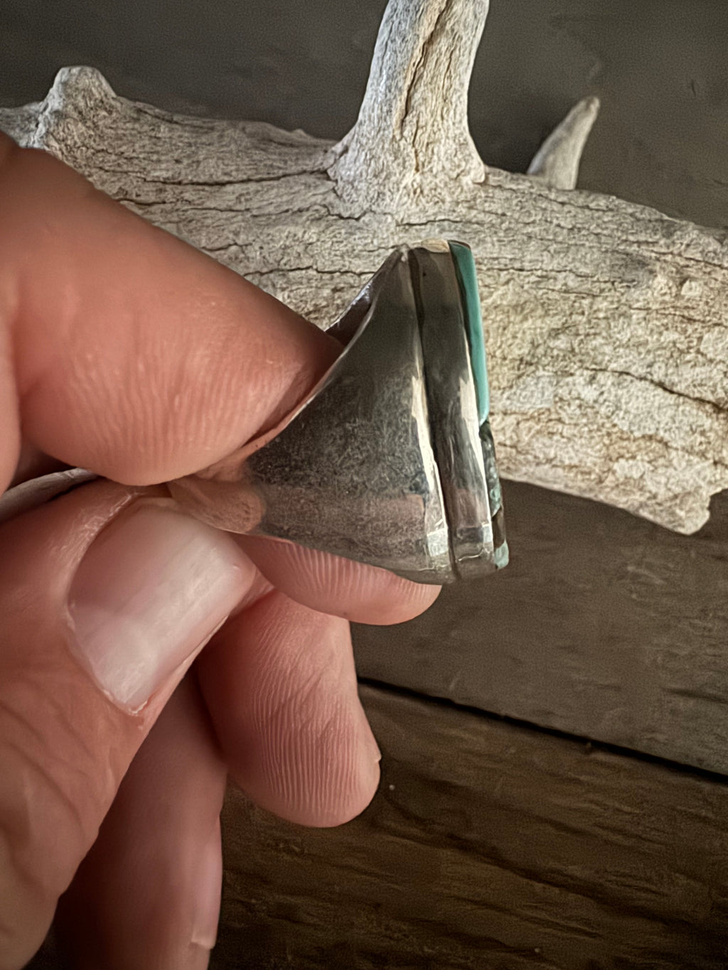 Sterling Silver Royston Turquoise Ring Size 14