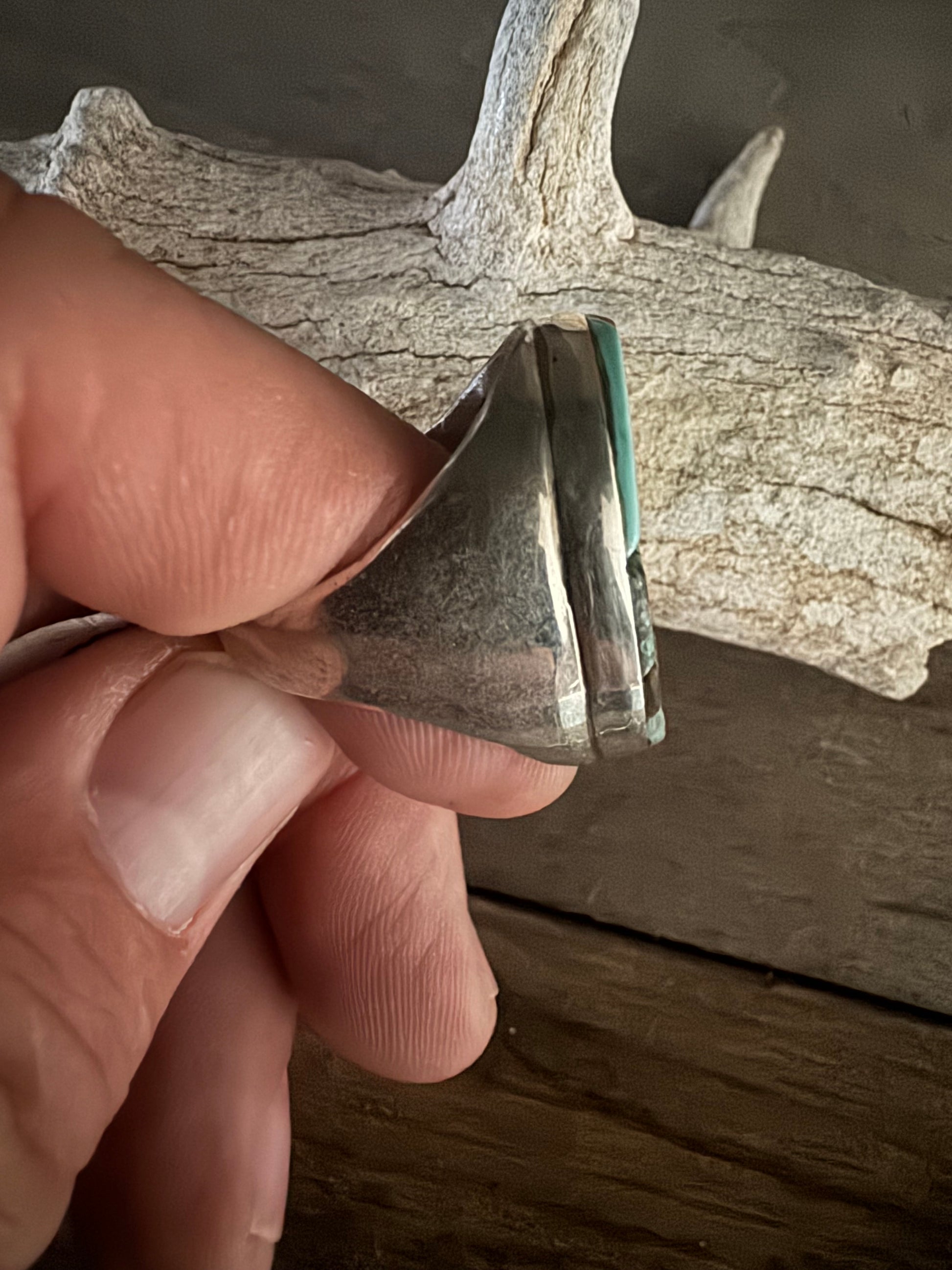 Sterling Silver Royston Turquoise Ring Size 14