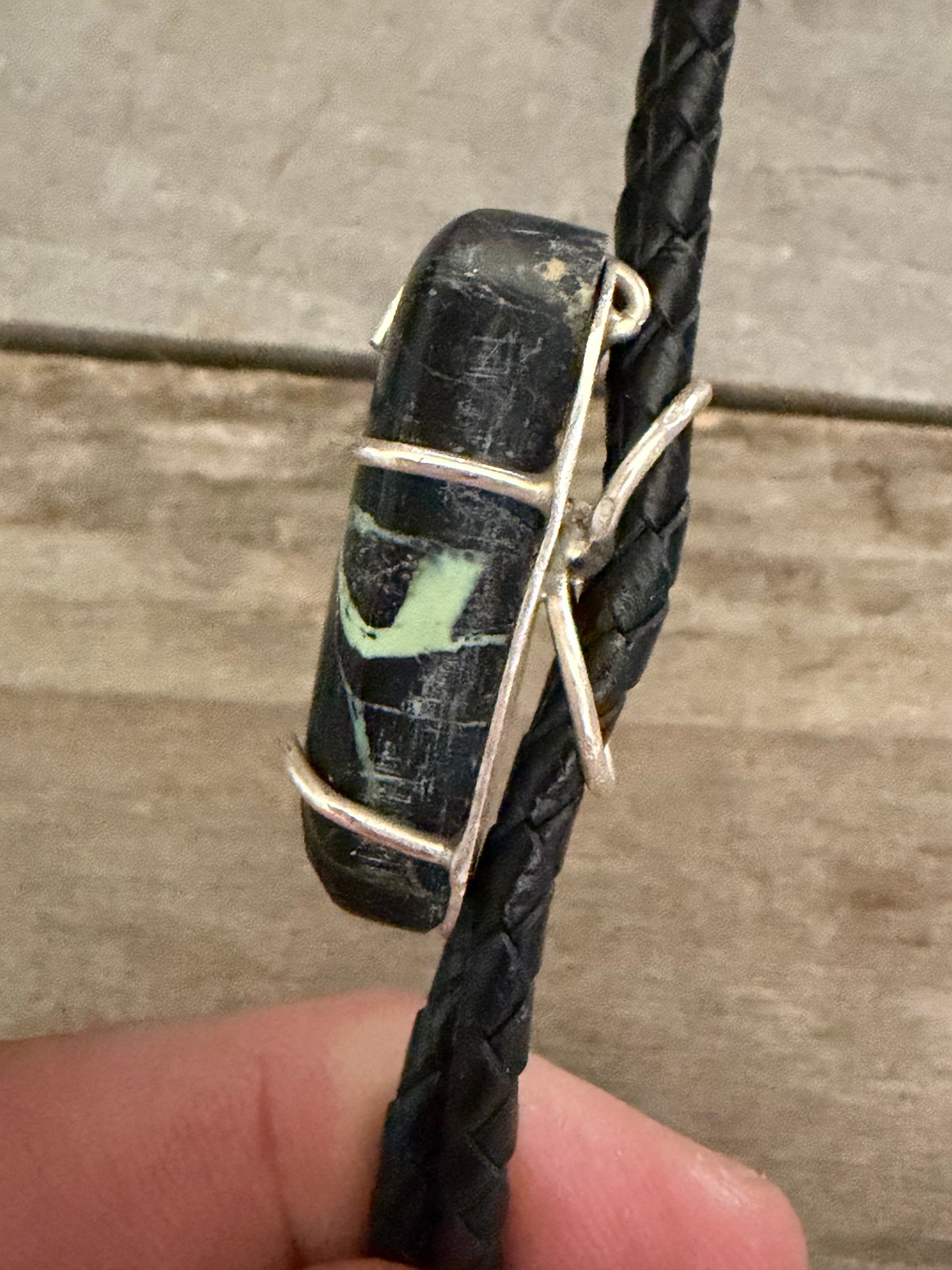 Handmade Sterling Silver San Pedro Variscite Bolo Tie