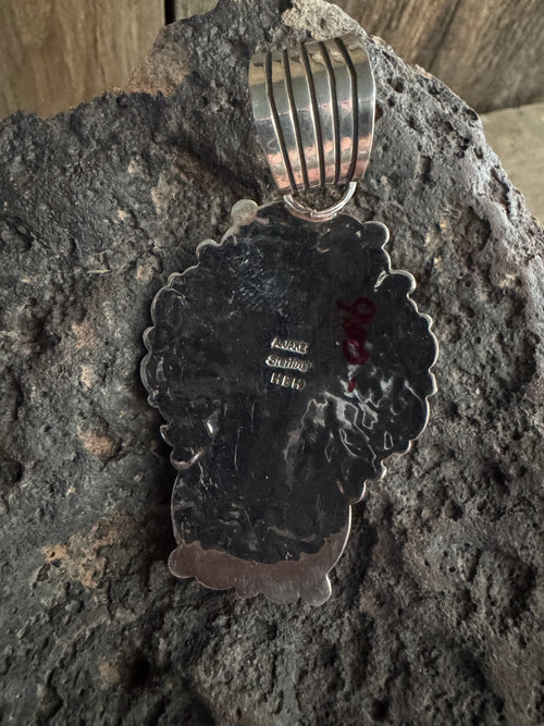 (Copy) Albert Jake Handmade Sterling Silver Coral Cross Pendant