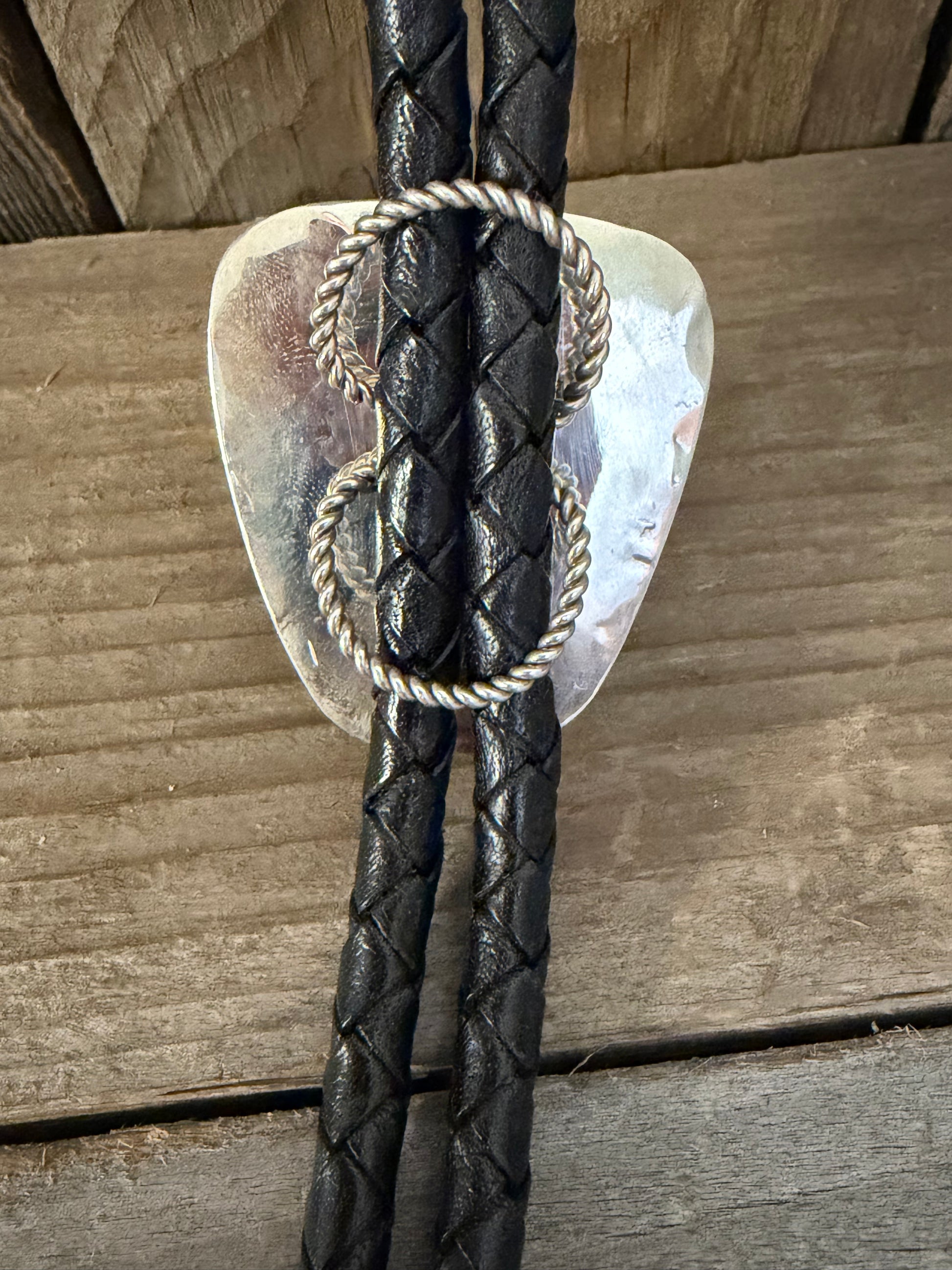 Native American Handmade Sterling Silver Kingman Turquoise Bolo Tie