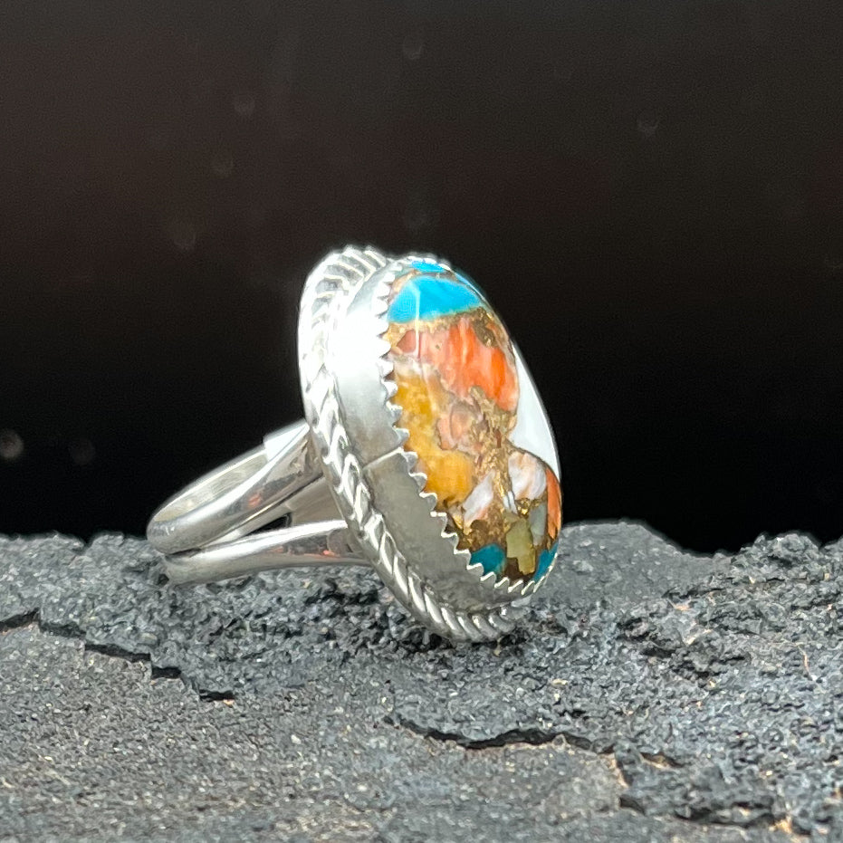 Authentic Native American Handmade Mojave Turquoise Ring