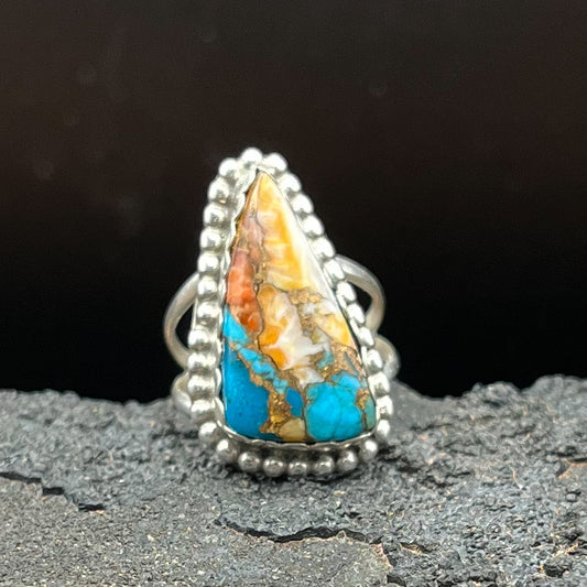 Authentic Native American Handmade Mojave Turquoise Ring