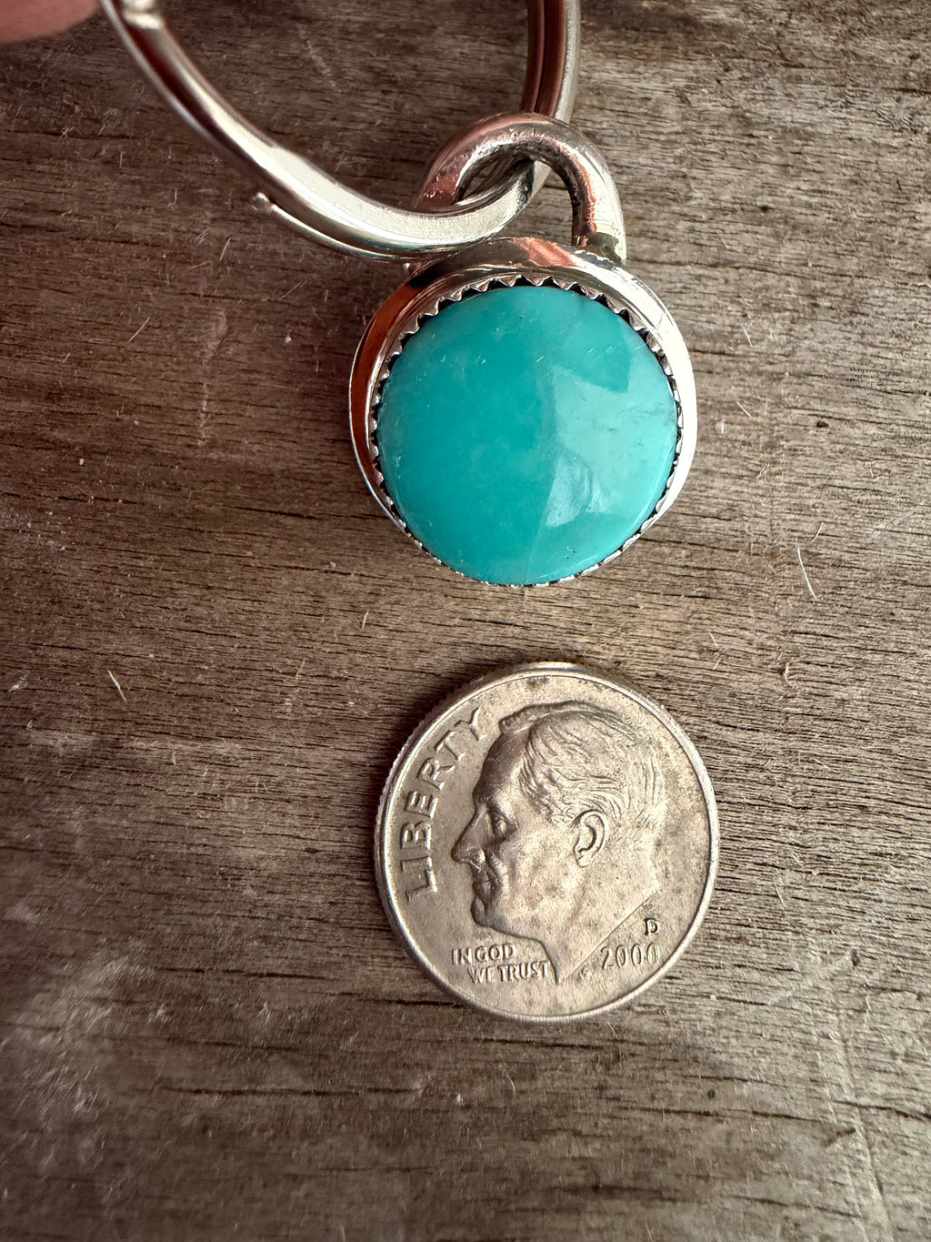 Native American Handmade Sterling Silver-Turquoise Keychain/Pendant