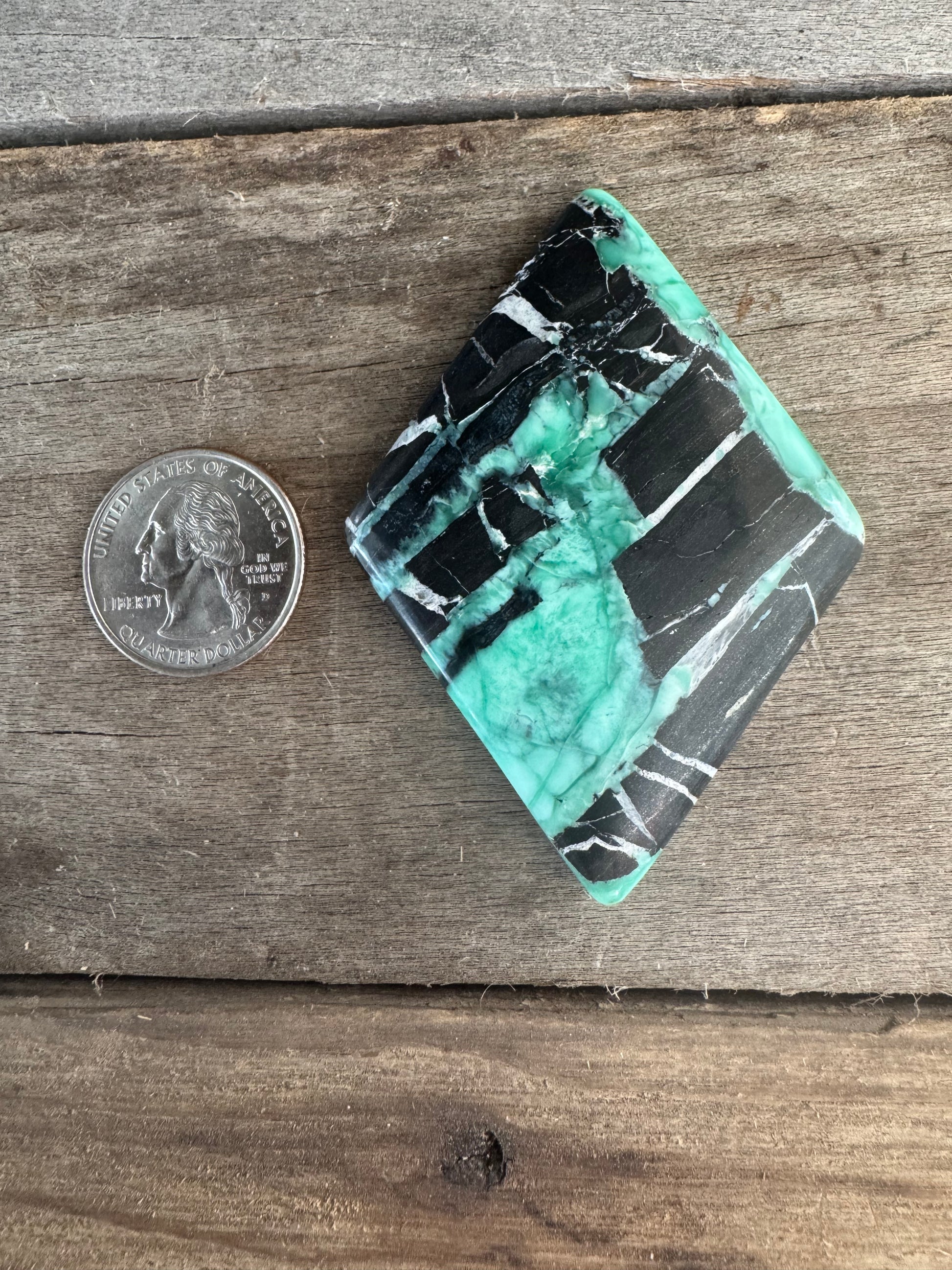 Black Ridge Variscite Giant Diamond Cab 165 Carats