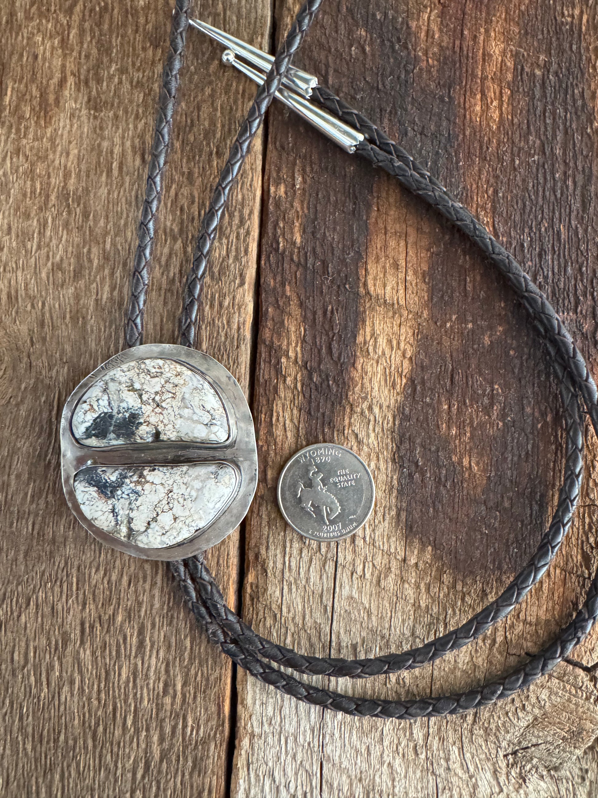 White Buffalo Handmade Turquoise Bolo Tie