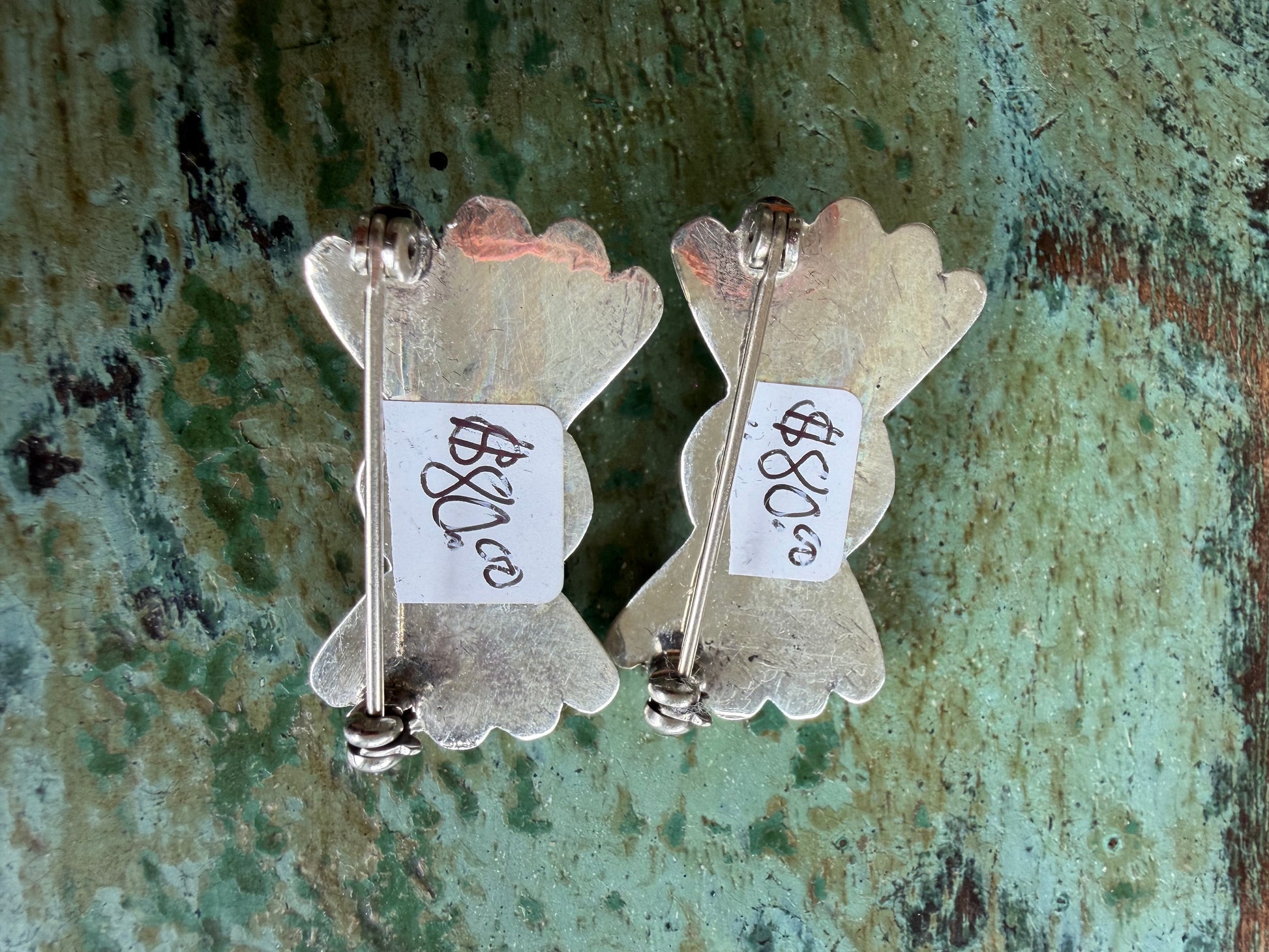 Native American Handmade Sterling Silver-Turquoise Pin