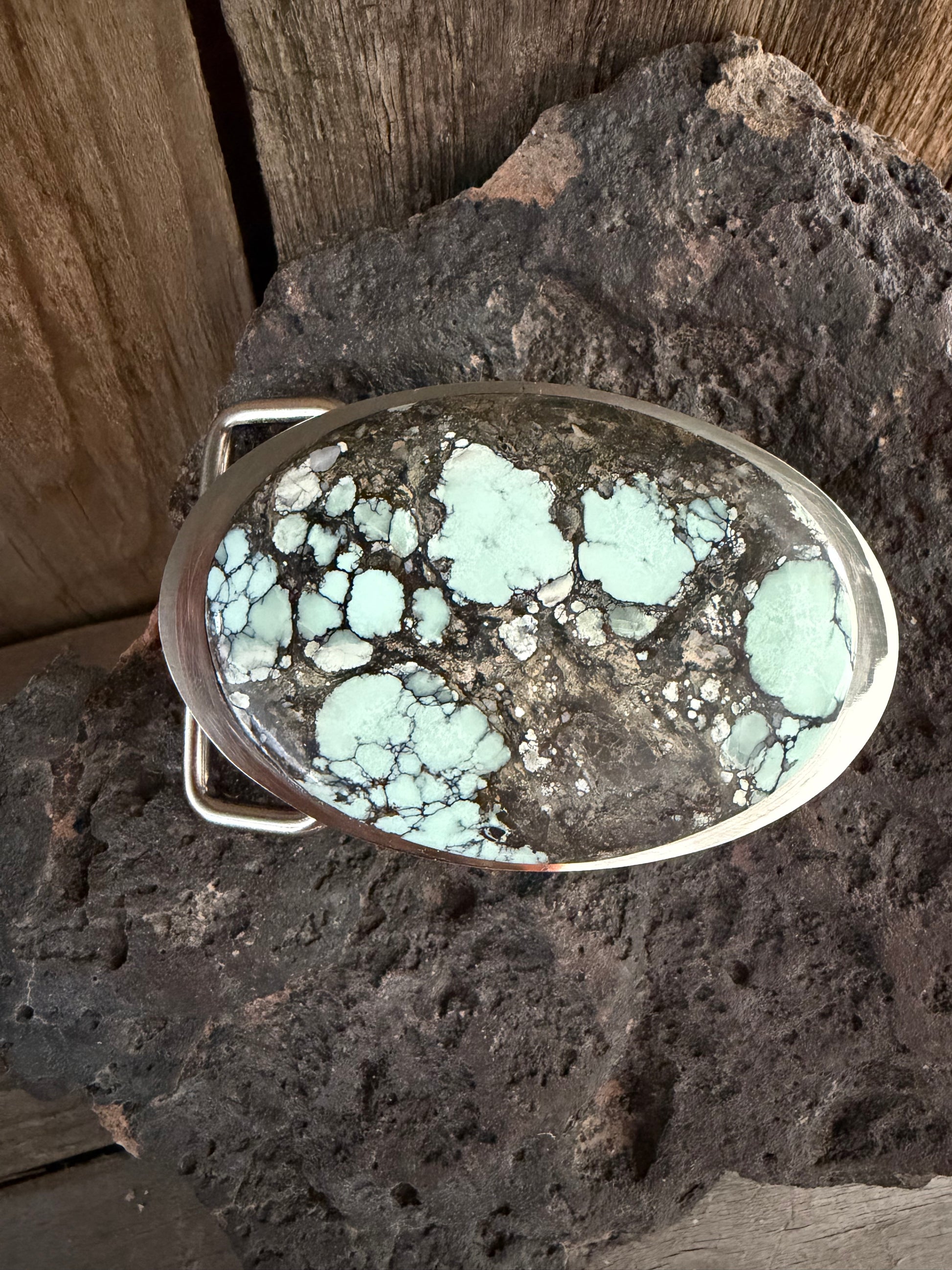 Gecko High Grade Variscite Handmade Belt Buckle (Medium)