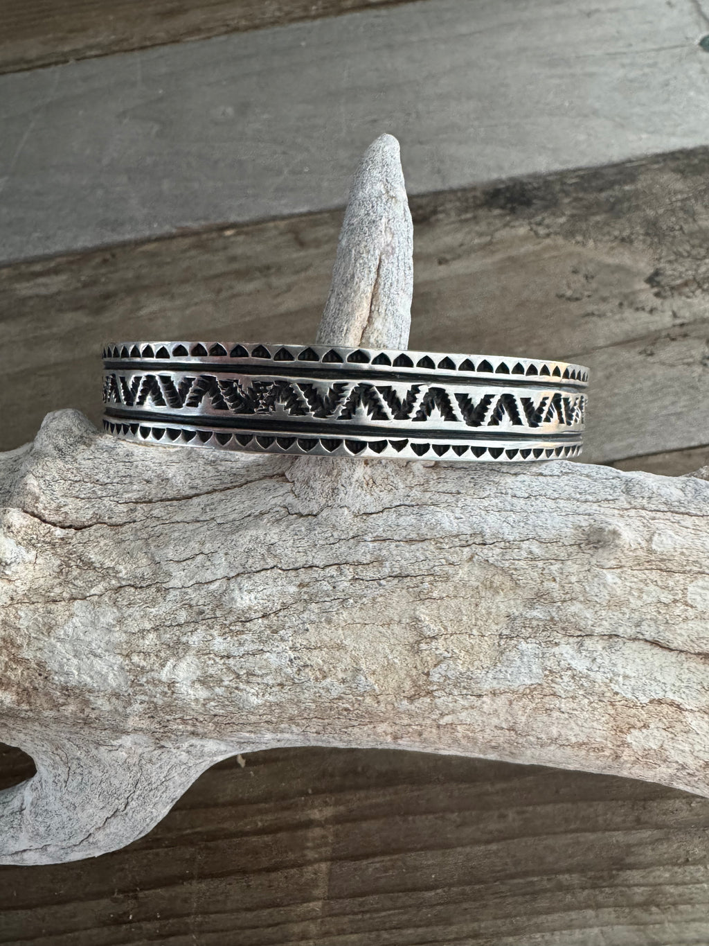 Handmade Mens Sterling Silver Native Made Cuff-Bracelet