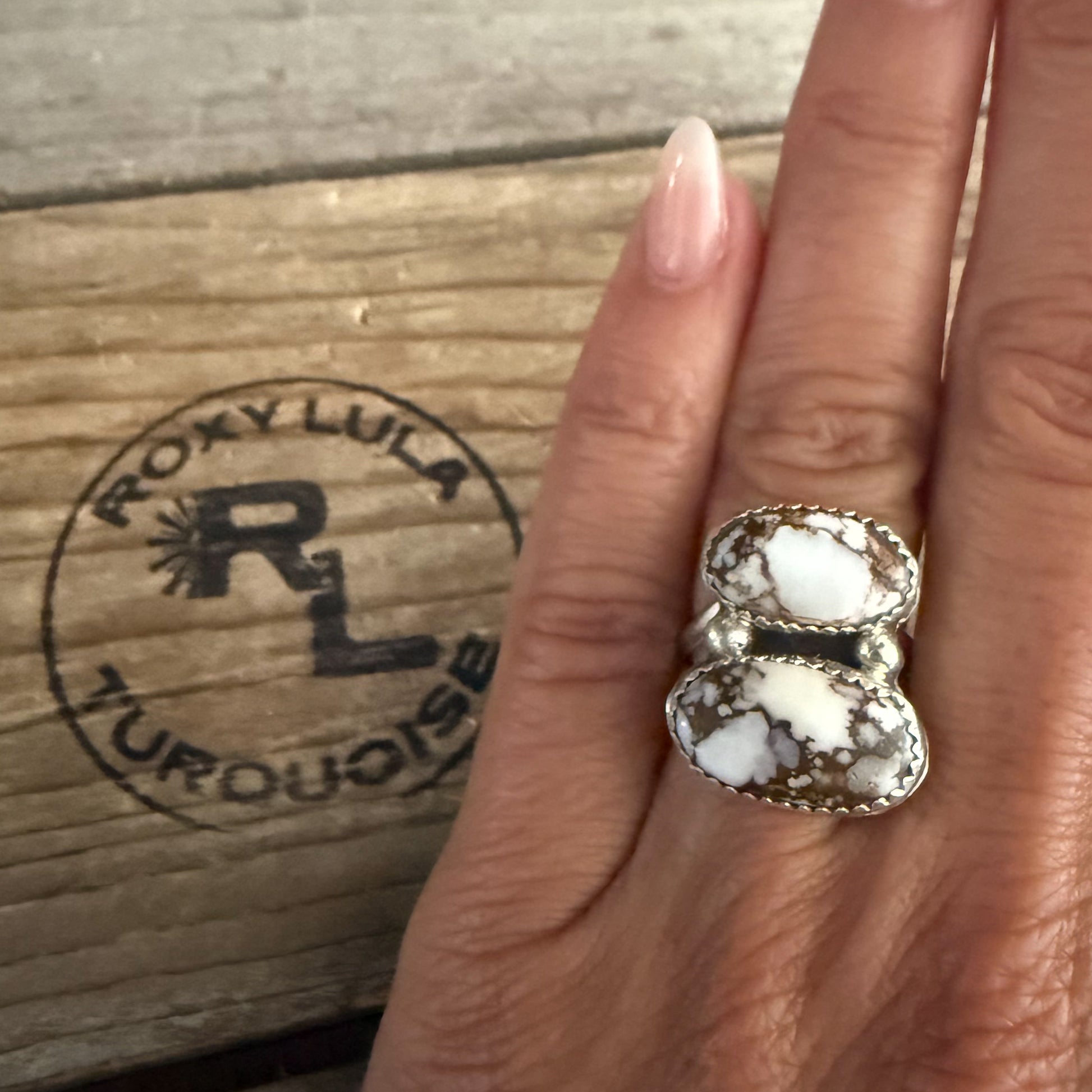 Authentic Native American Handmade Sterling Silver and Wild Horse Ring size 6 1/2