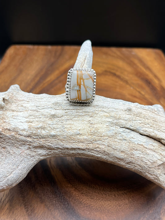 Authentic Native American Handmade Picasso Jasper Ring