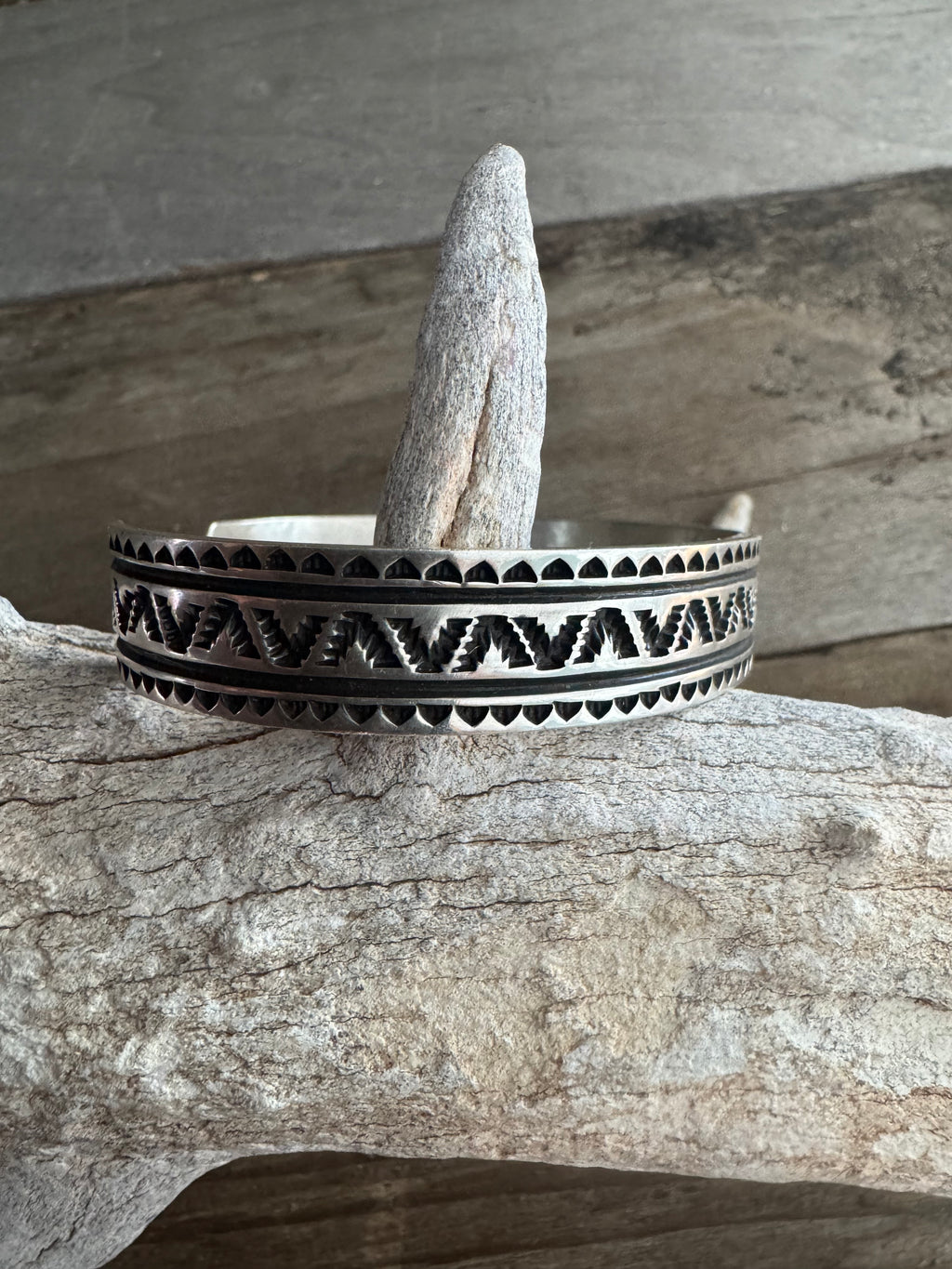 Handmade Mens Sterling Silver Native Made Cuff-Bracelet