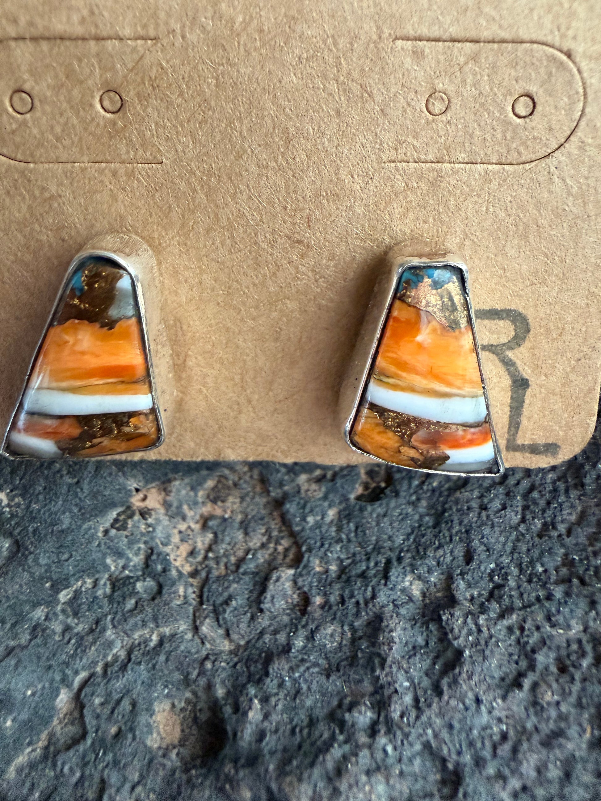 Native American Handmade Mojave Turquoise Sterling Silver Earrings