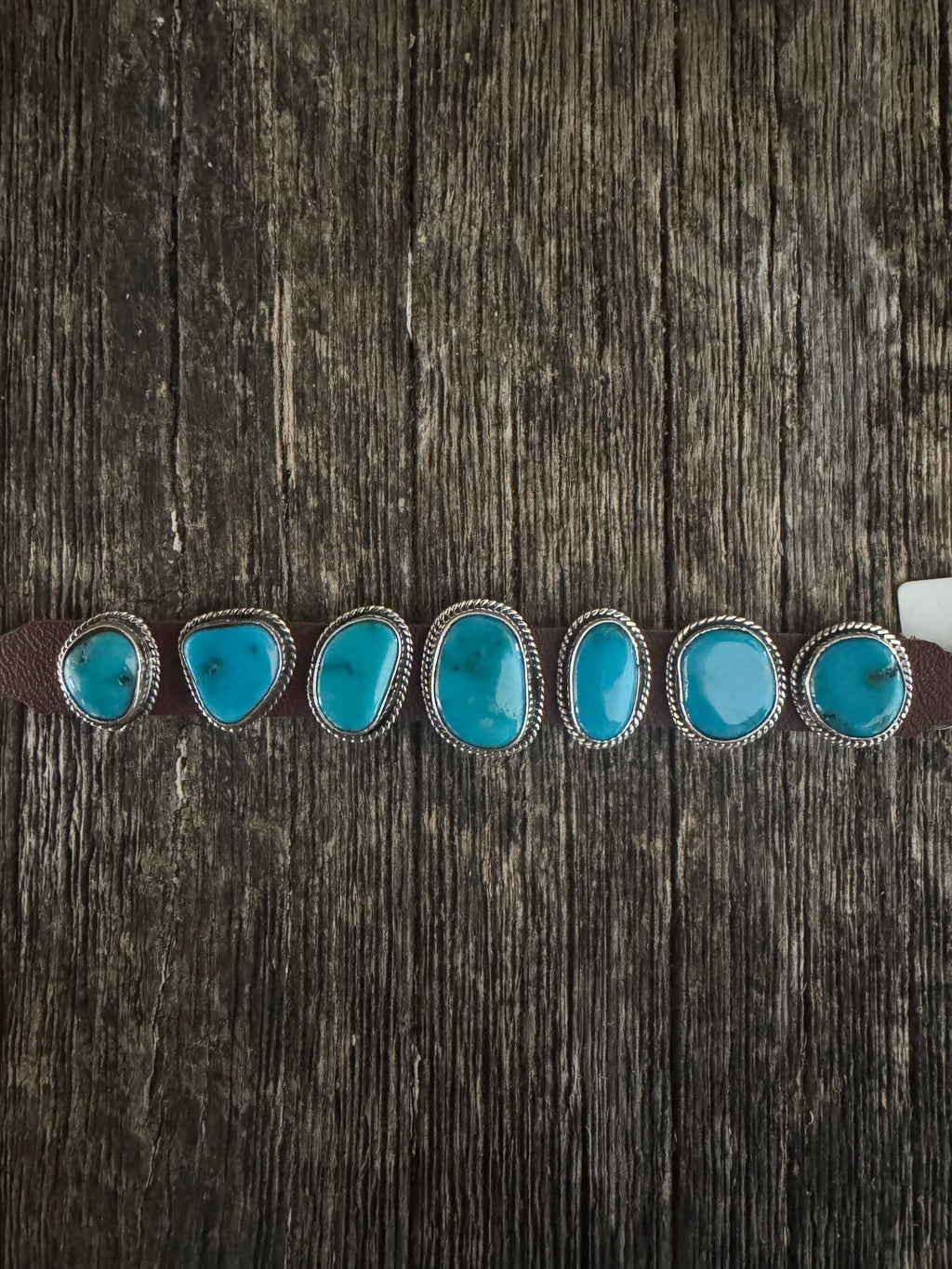 7 Stone Leather Bracelet