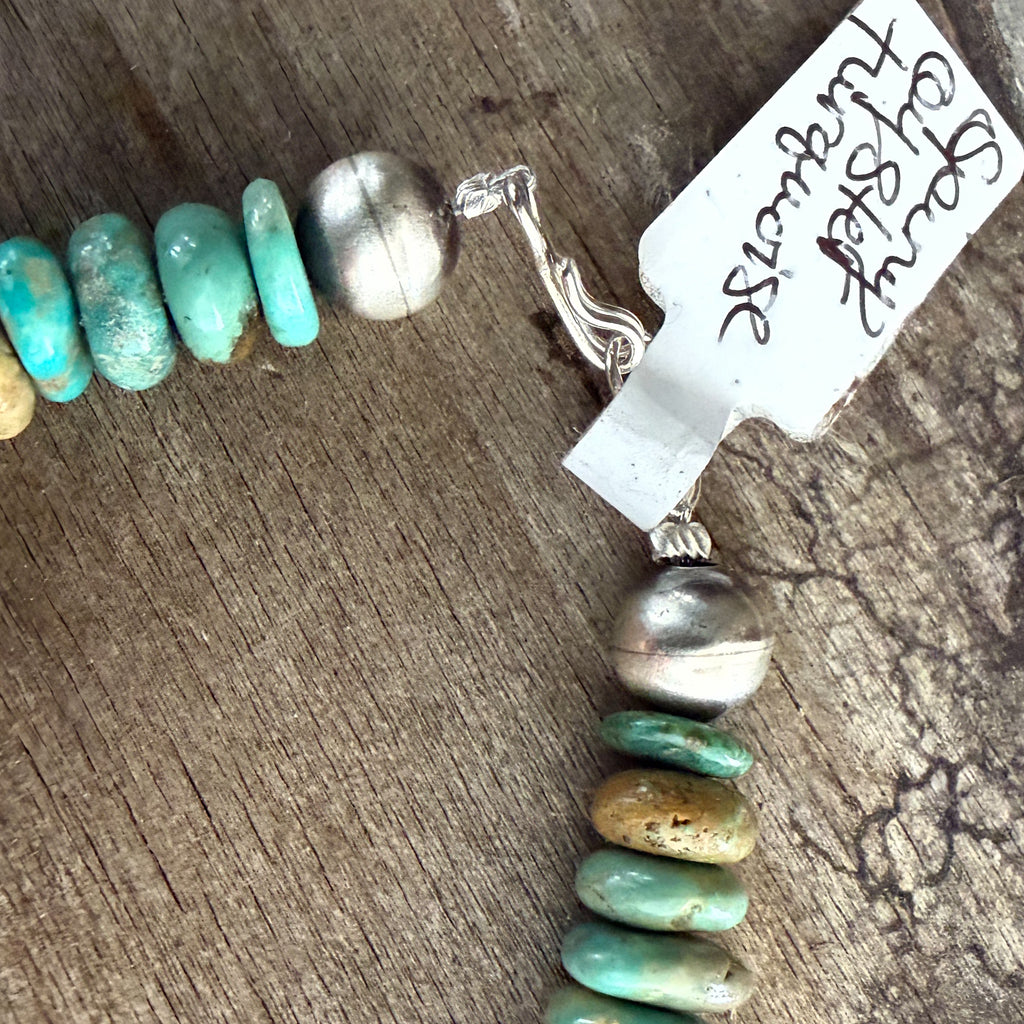 Authentic Native American Handmade Sterling Silver, Orange Spiny Oyster, and Turquoise           7 “ Bracelet.