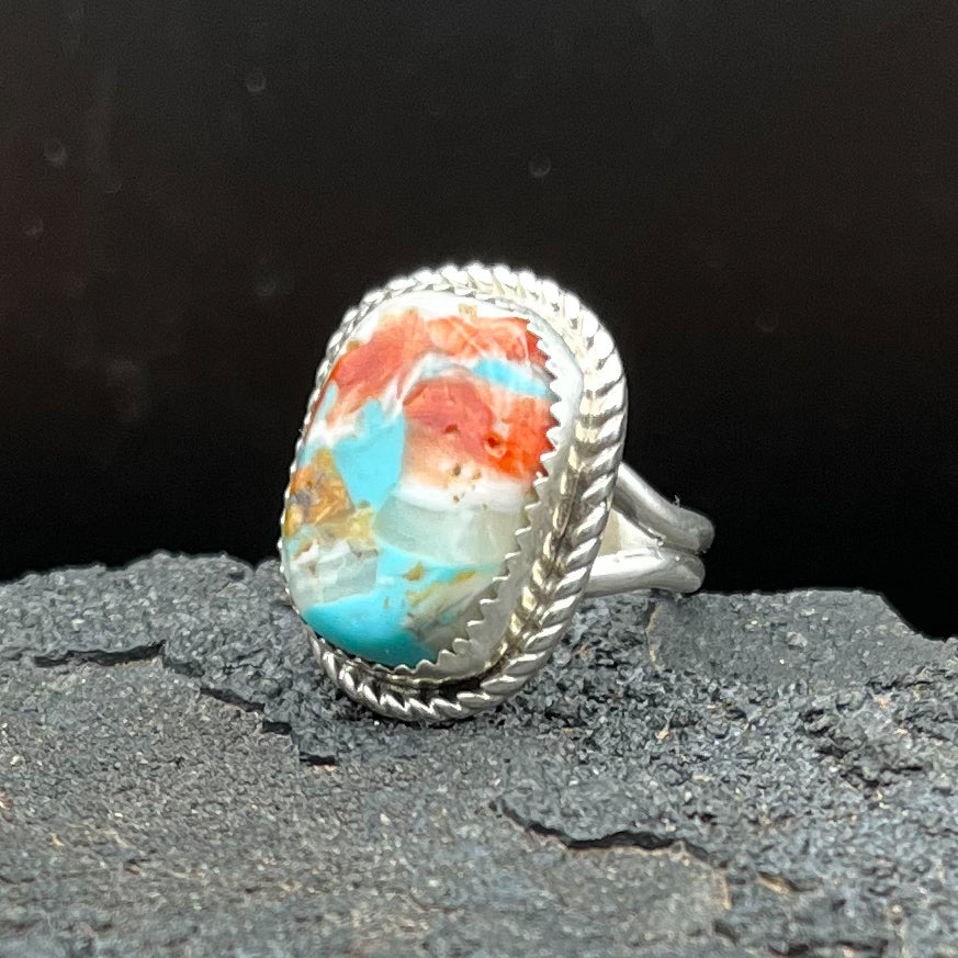 Authentic Native American Handmade Mojave Turquoise Ring