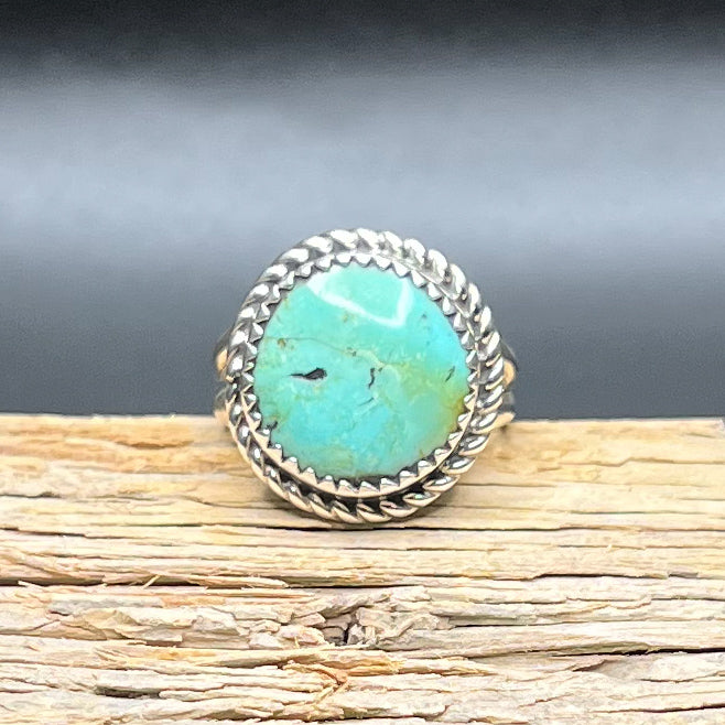 Authentic Native American Handmade Sterling Silver Turquoise Ring