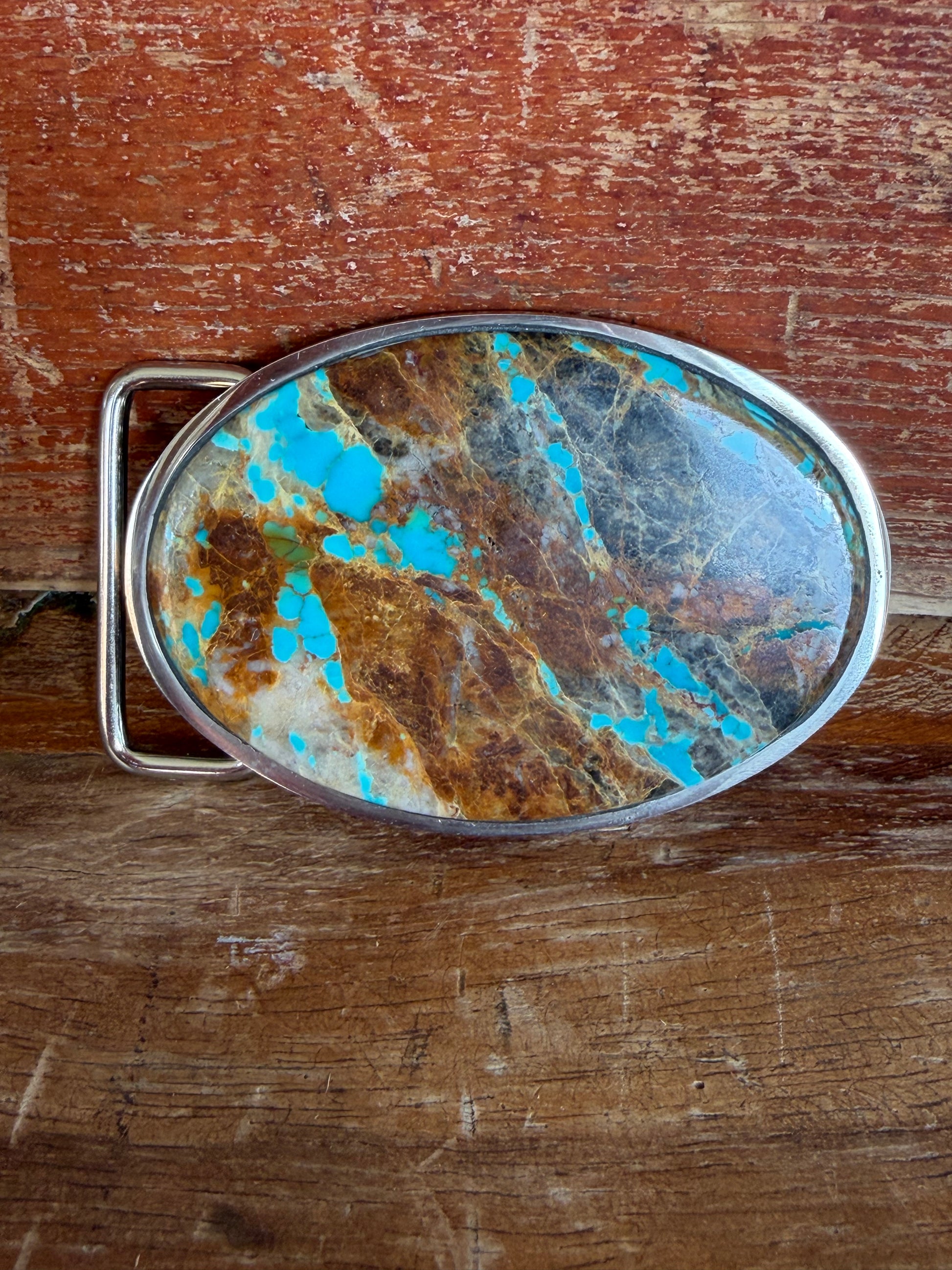 Turquoise Mountain Handmade Belt Buckle (Large)