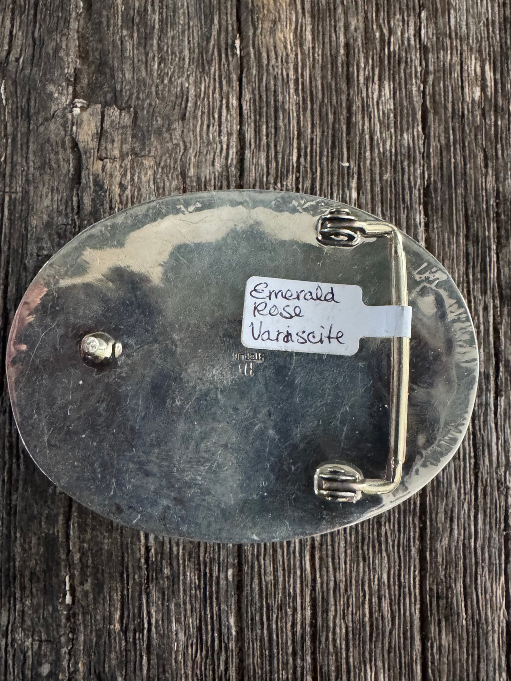 Handmade Emerald Rose Variscite Belt Buckle