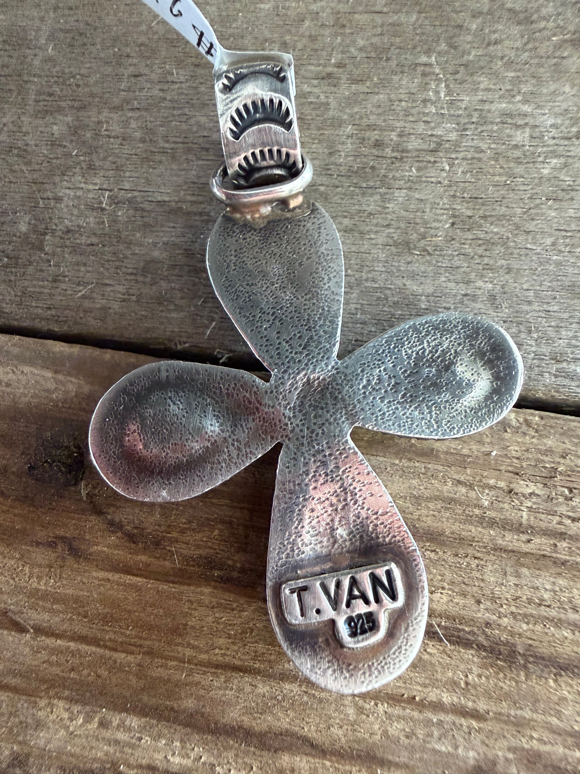 Handmade Sterling Silver Whitewater Turquoise Pendant( non-native) by TV Custom Silver