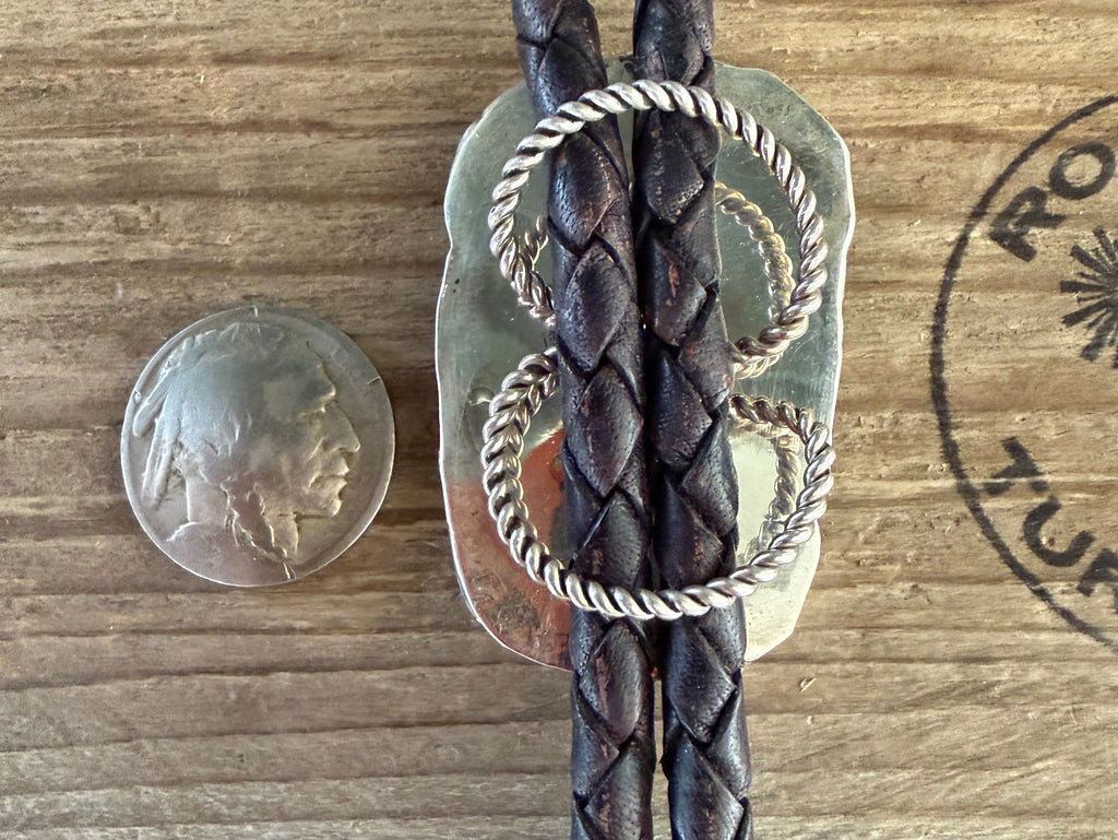 Native American Handmade Royston Turquoise Sterling Silver Bolo Tie