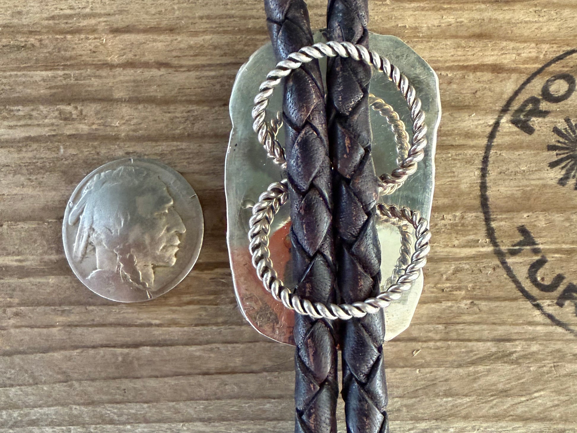 Native American Handmade Royston Turquoise Sterling Silver Bolo Tie
