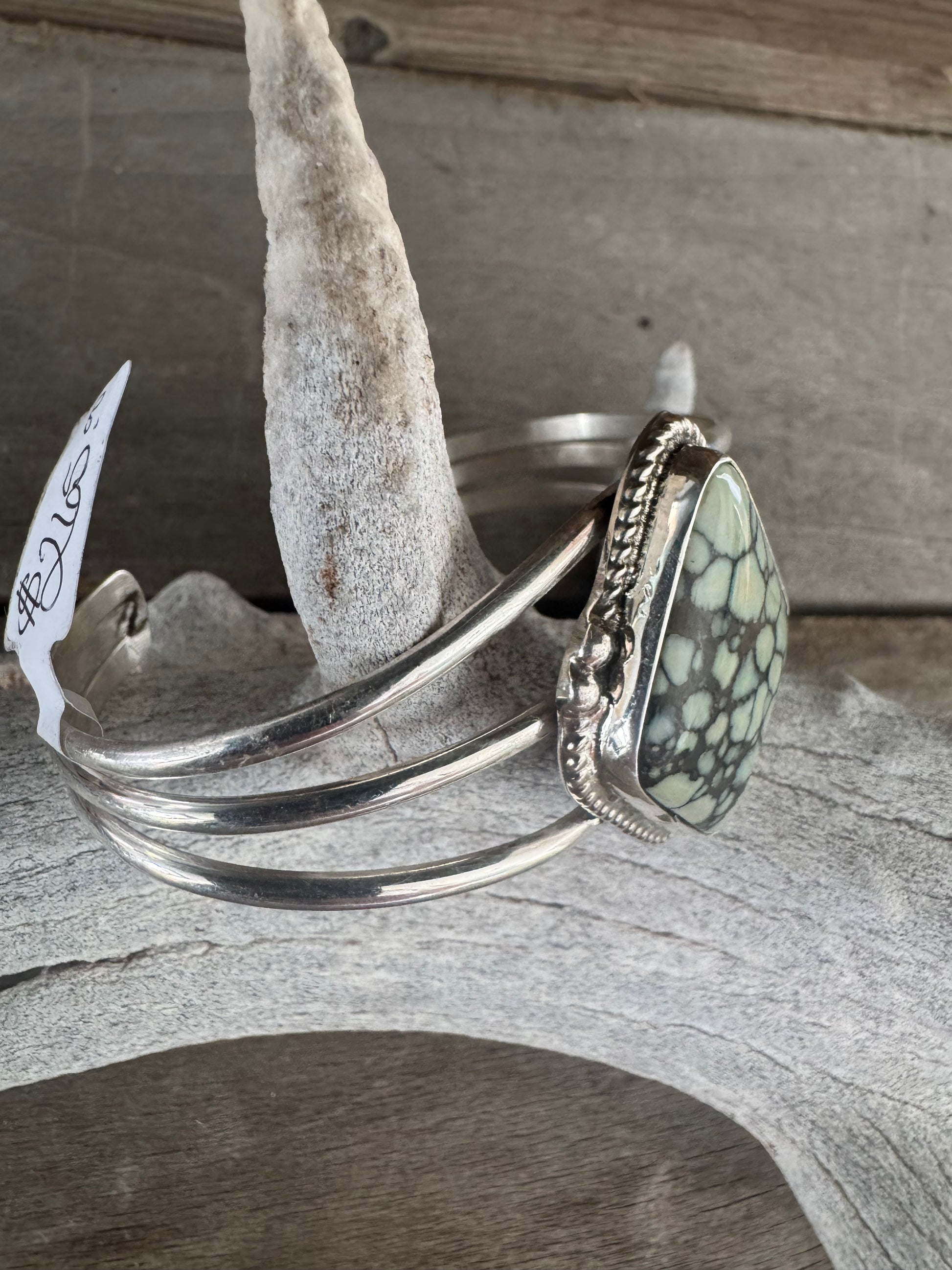Handmade Sterling Silver Desert Bloom Variscite Bracelet