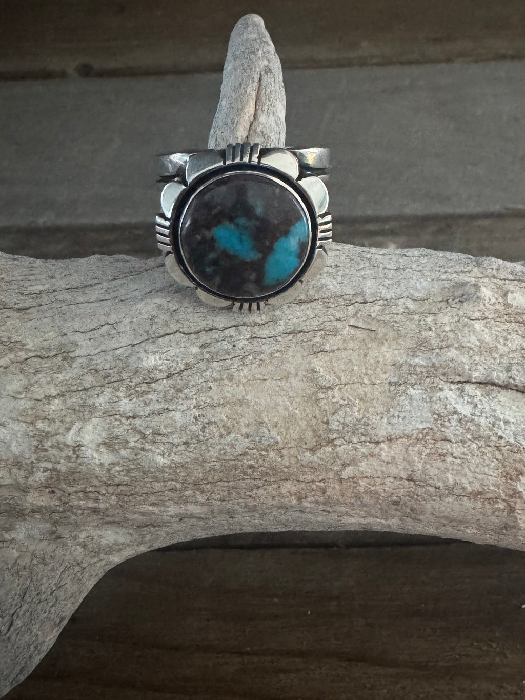 ￼Cooper Willie Handmade Sterling Silver Bisbee Turquoise Ring Size 9