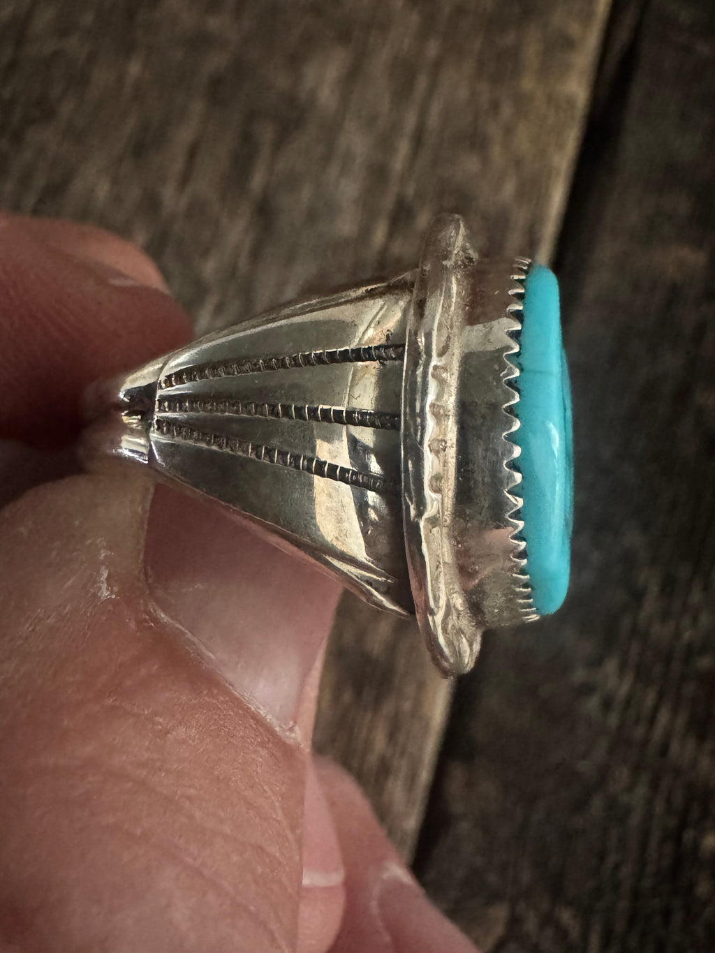 Sleeping Beauty Nugget Turquoise Ring Size 11