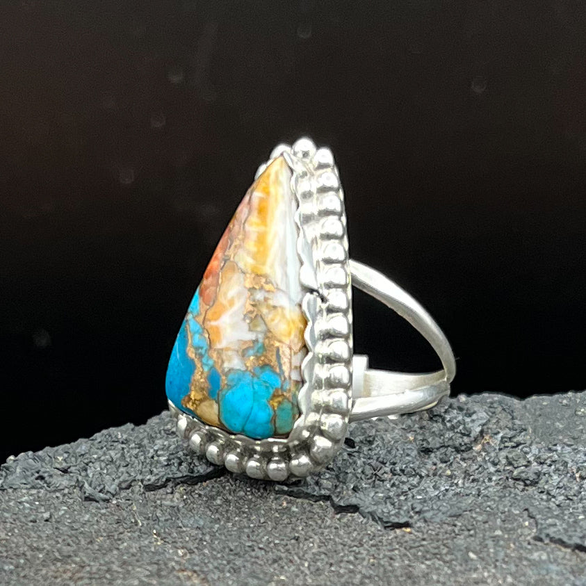 Authentic Native American Handmade Mojave Turquoise Ring