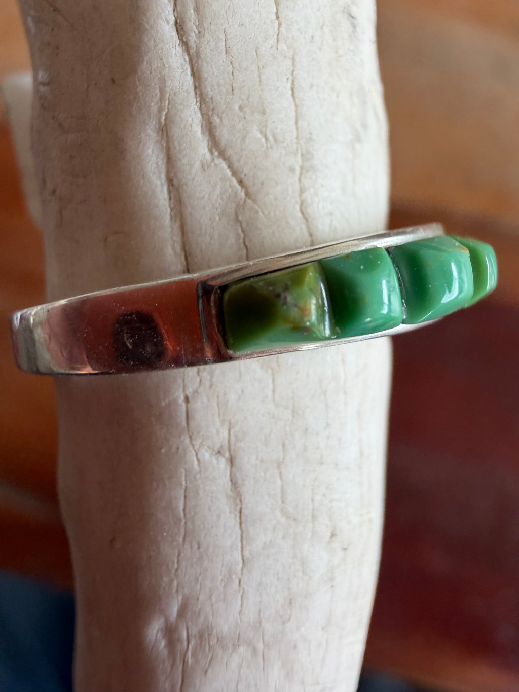 Native American Handmade Sterling Silver Turquoise Ring Size 6.25