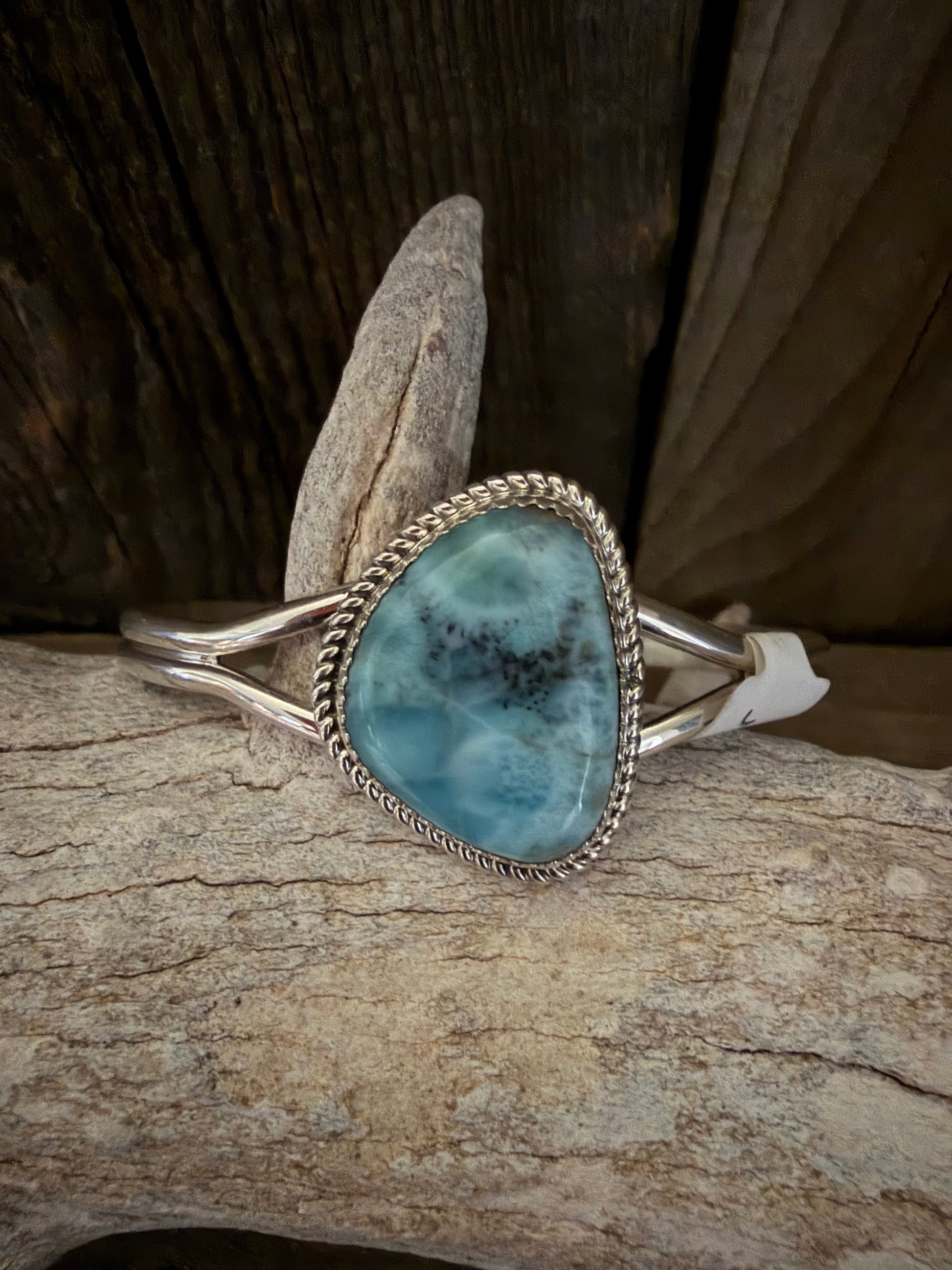 Native American Handmade Larimar Sterling Silver Bracelet