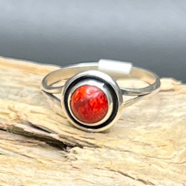 Authentic Native American Red Jasper Sterling Silver Ring