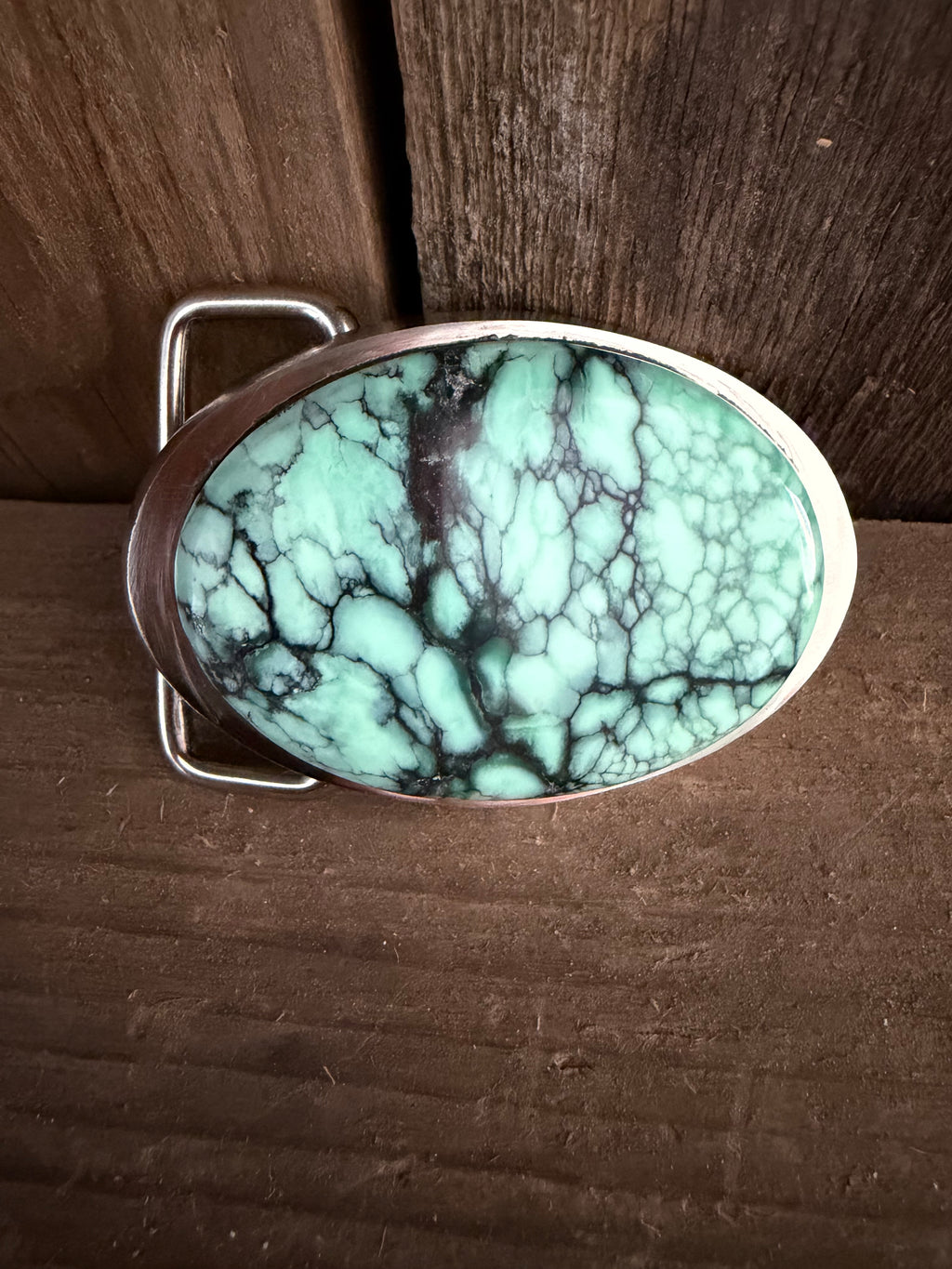 Emerald Rose Variscite Belt Buckle