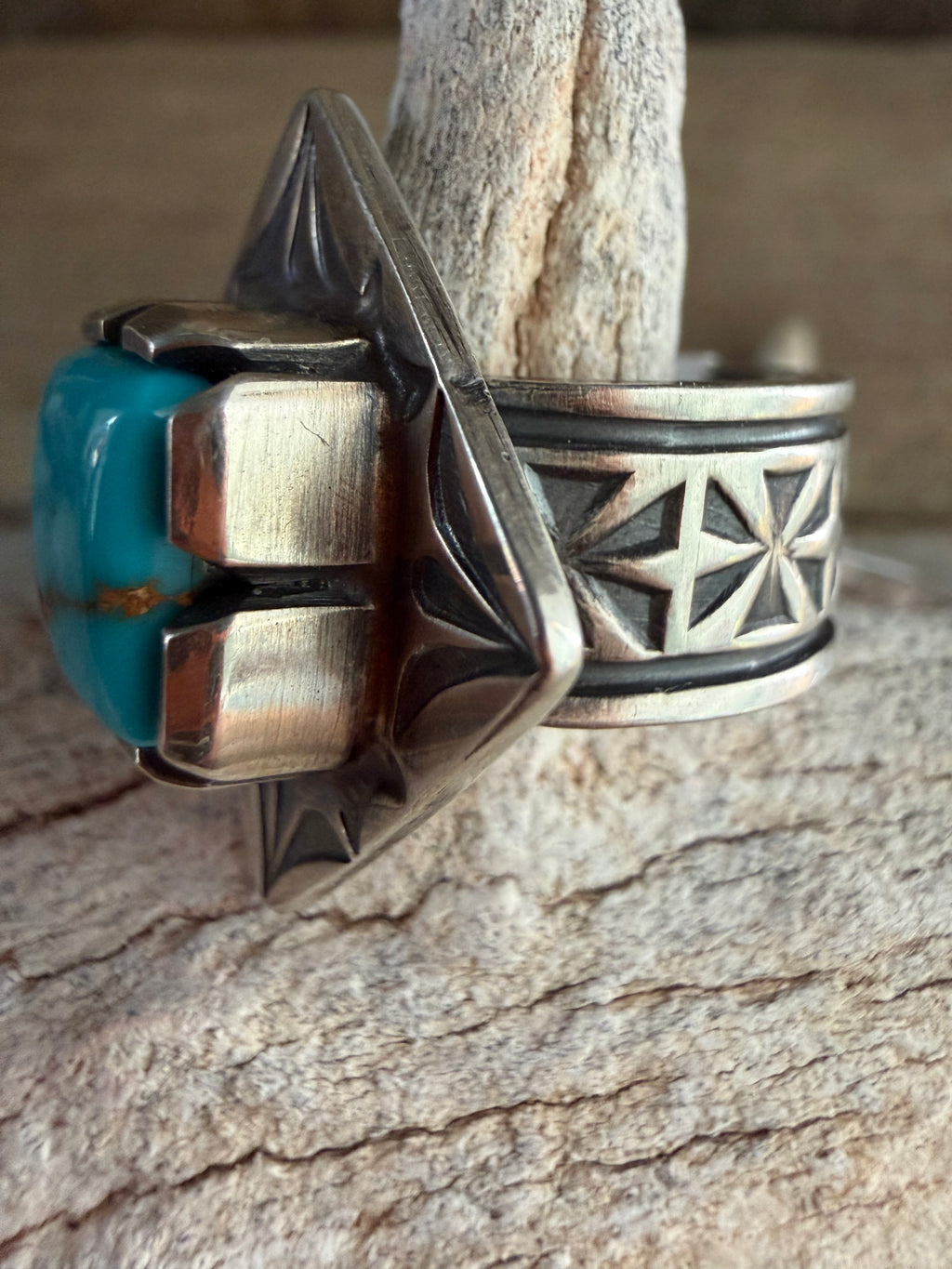 Handmade Sterling Silver Lone Mountain Turquoise Custom Ring Size 7 (non-native)Handmade by TV Customs