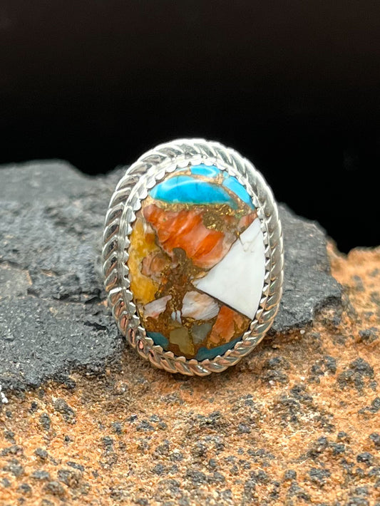 Authentic Native American Handmade Mojave Turquoise Ring