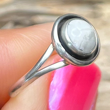 Authentic Native American Handmade White Buffalo Sterling Silver Ring