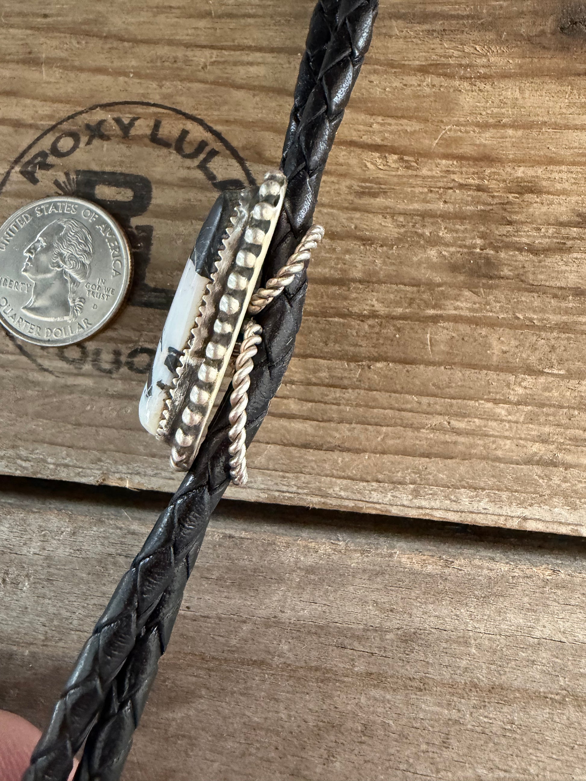 Native American Handmade White Buffalo 🦬 Sterling Silver Bolo Tie