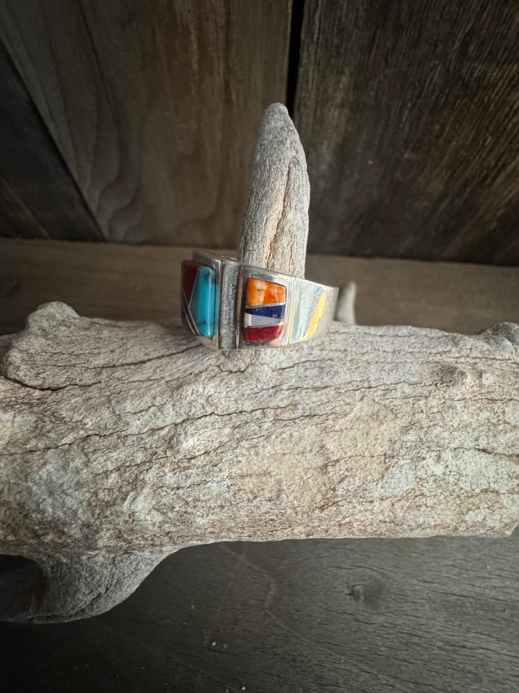 Calvin Begay Zuni Inlay Handmade Ring