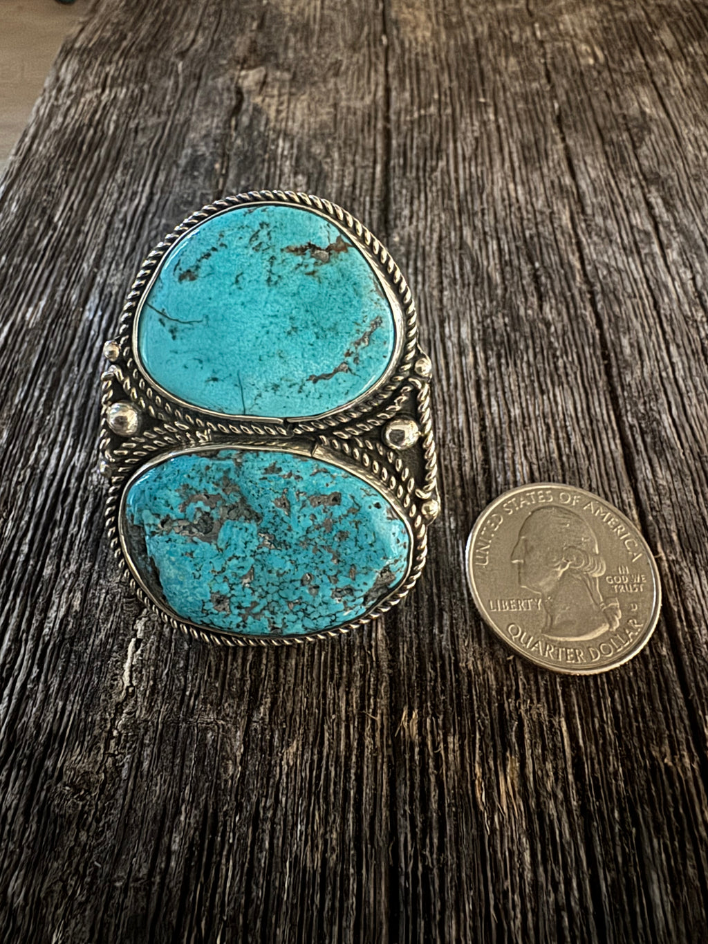 Chad Teller Handmade Sterling Silver Kingman Turquoise Ring