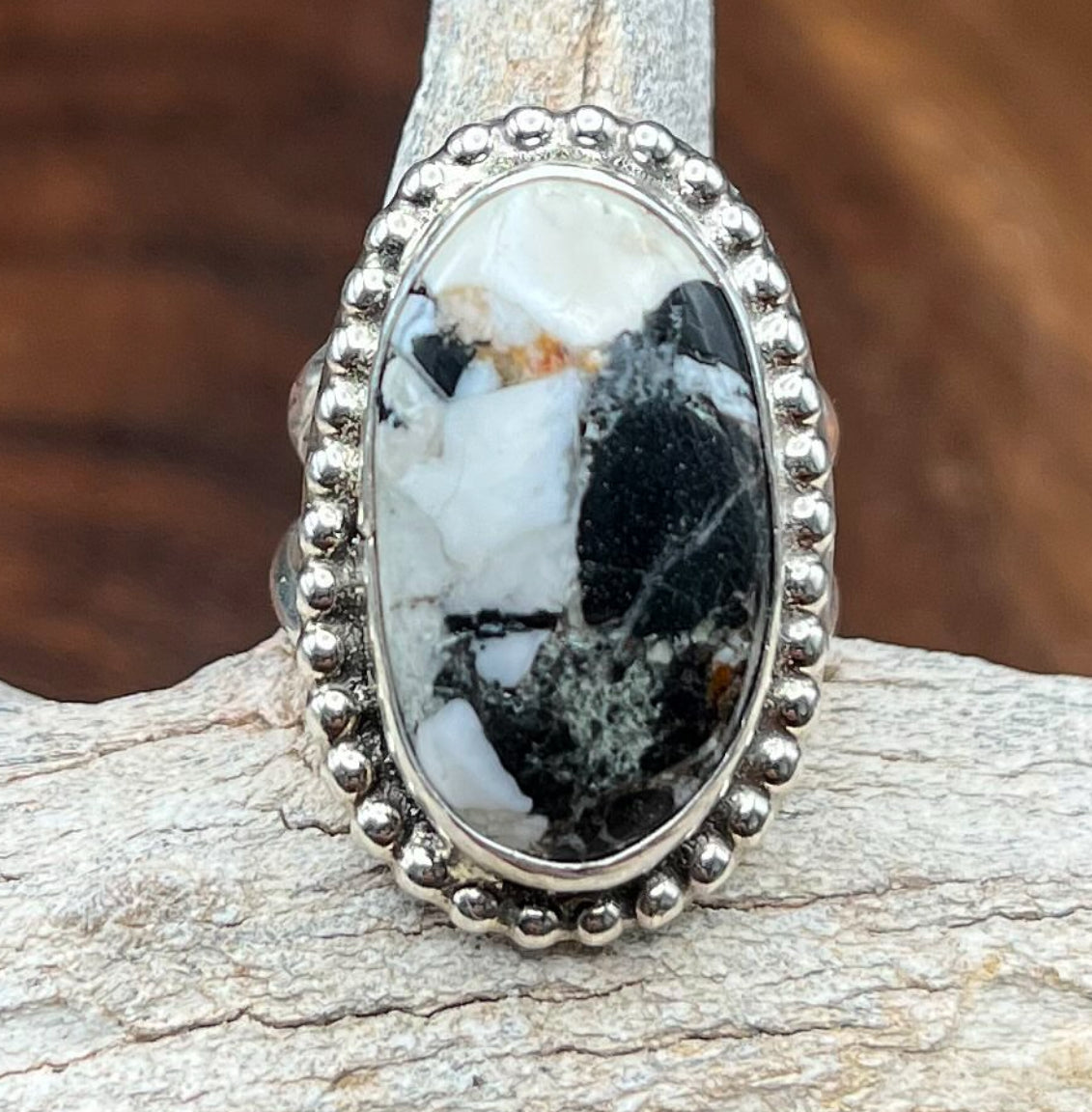 Authentic Native American Handmade White Buffalo Turquoise Ring