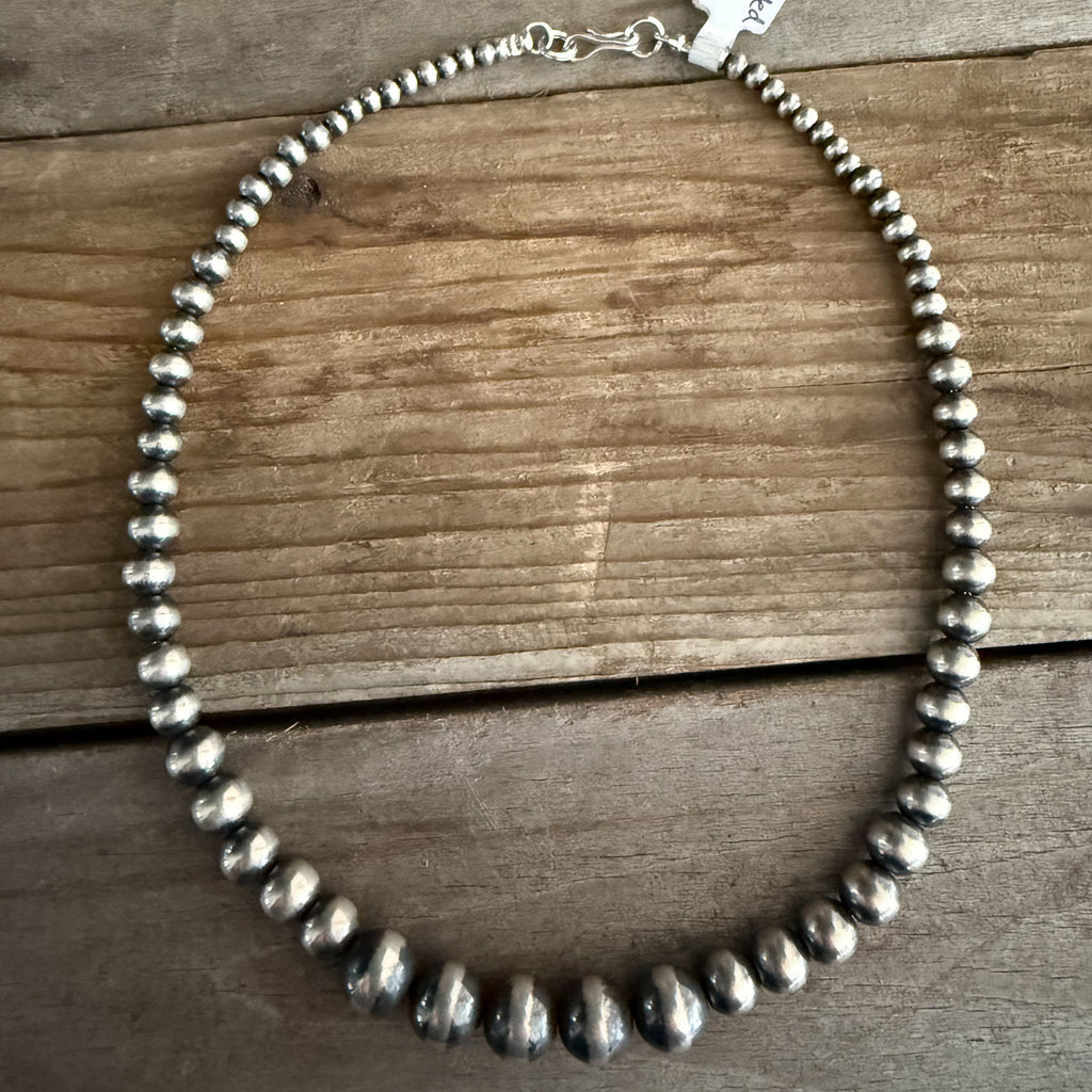 Authentic Native American Handstrung Sterling Silver Pearls.