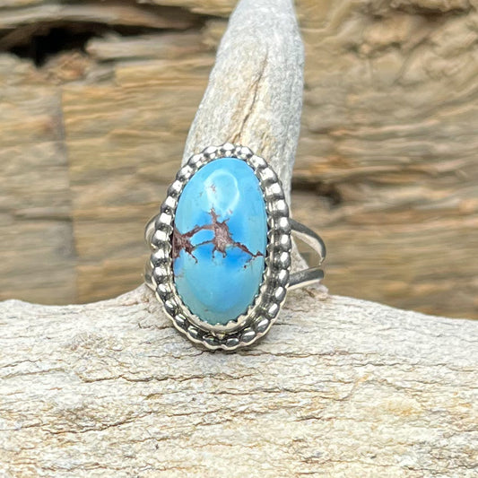 Authentic Native American Handmade Golden Hills Turquoise Ring