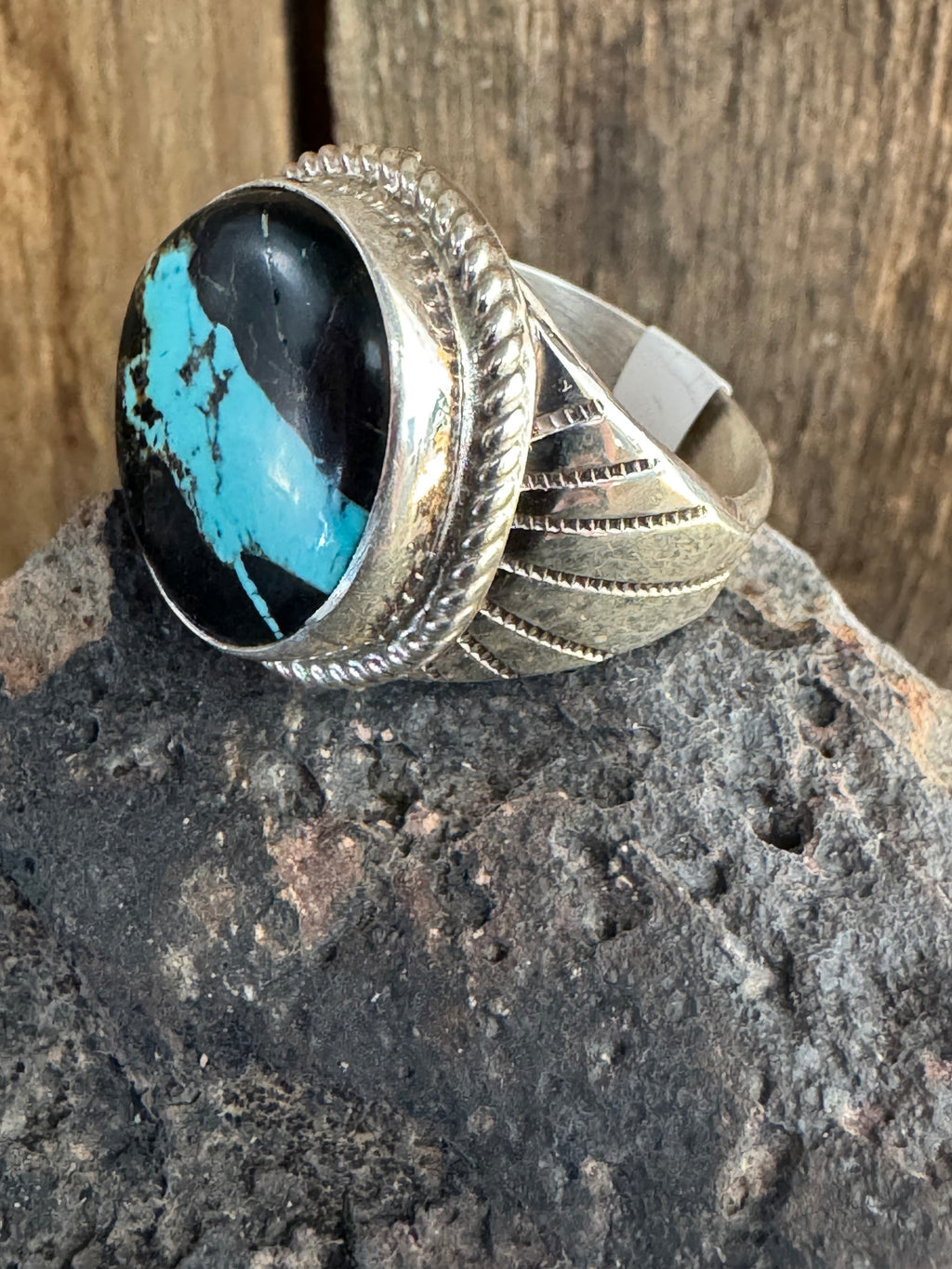 Handmade Blackjack Turquoise Ring Size 10.5