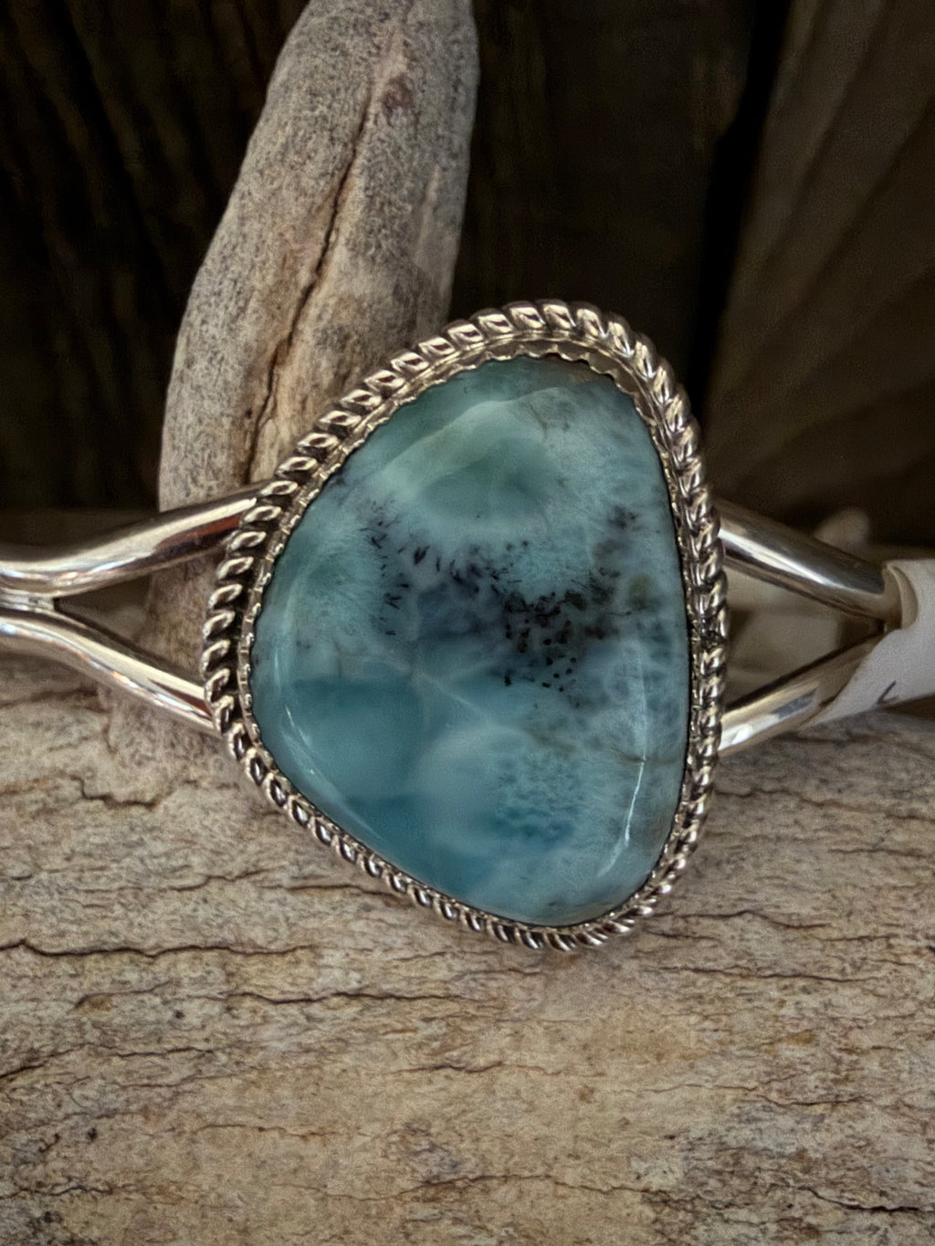 Native American Handmade Larimar Sterling Silver Bracelet