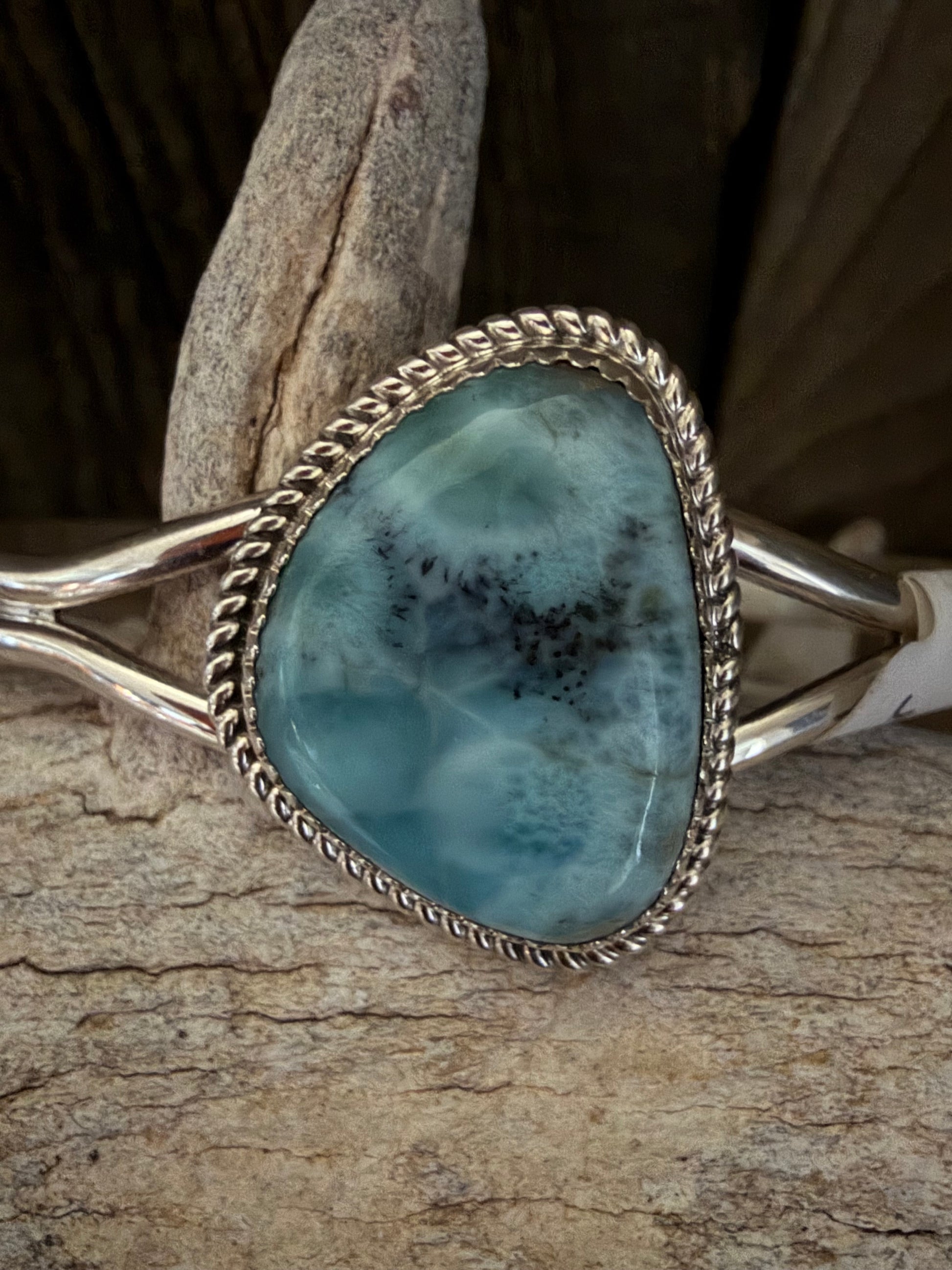 Native American Handmade Larimar Sterling Silver Bracelet